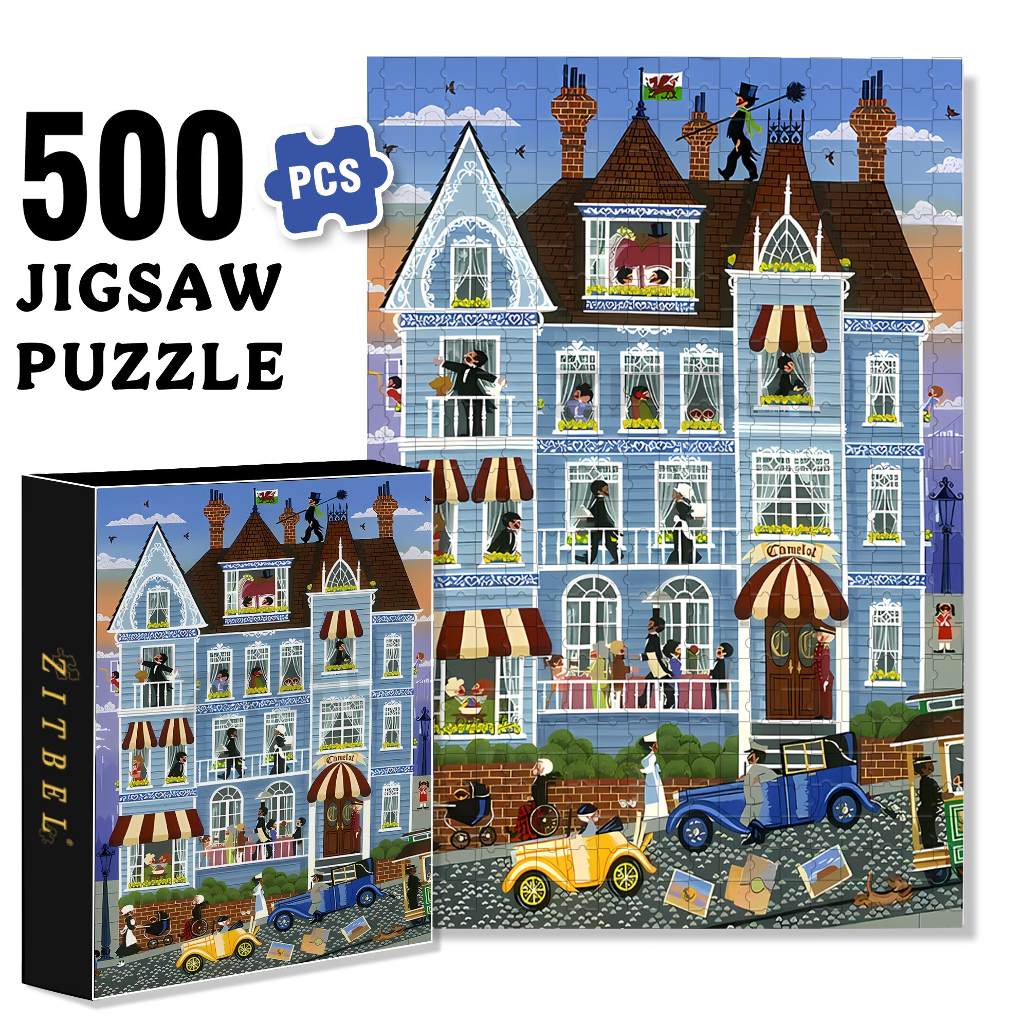 A Long Way 500pcs/1000pcs Jigsaw Puzzle, Scratch-Resistant, Interactive Family Game & Brain-Boosting DIY Decor, Perfect for Halloween, Christmas & New Year Gifts, Family Puzzle Game