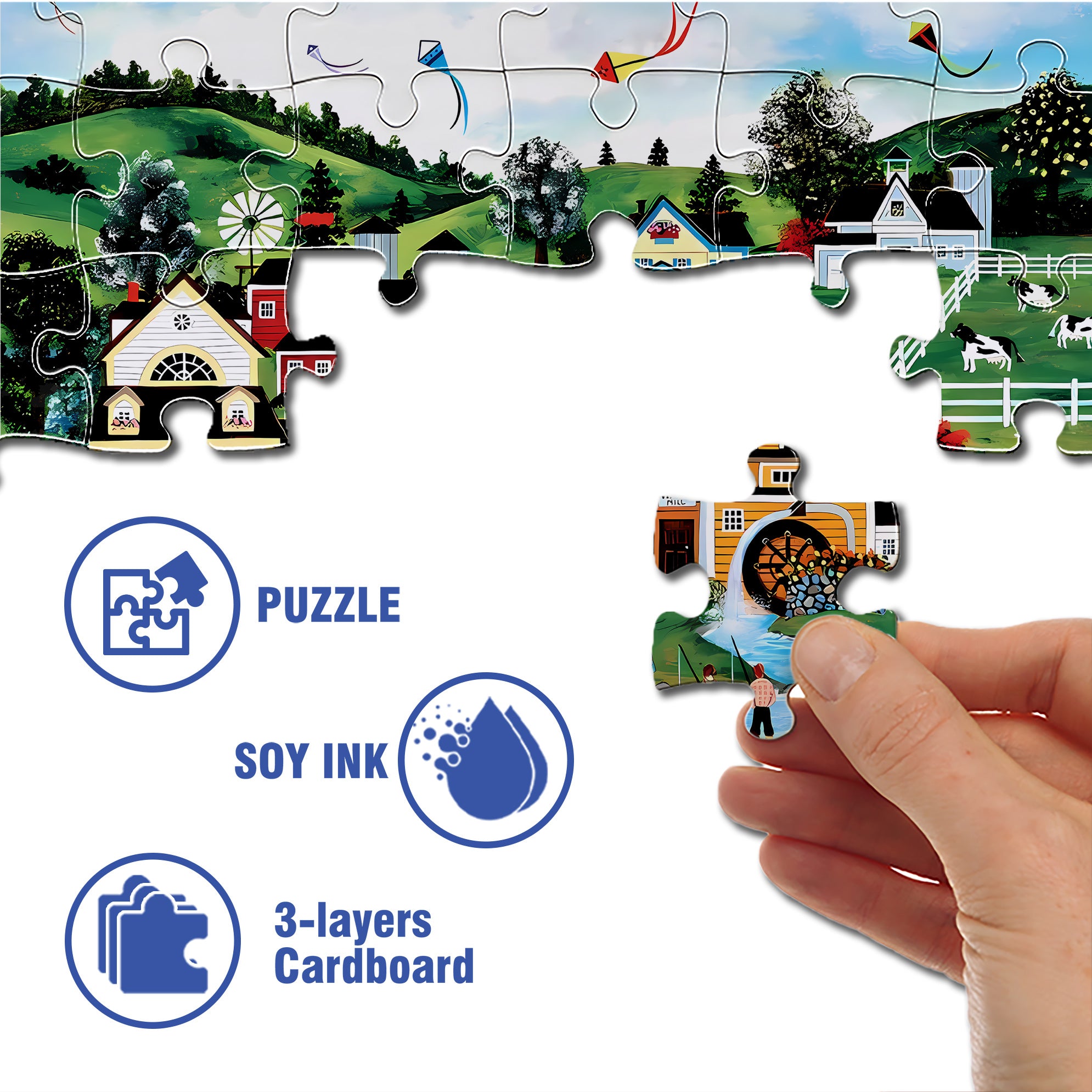 A Perfect Day 500pcs/1000pcs Jigsaw Puzzle, Scratch-Resistant, Interactive Family Game & Brain-Boosting DIY Decor, Perfect for Halloween, Christmas & New Year Gifts, Family Puzzle Game