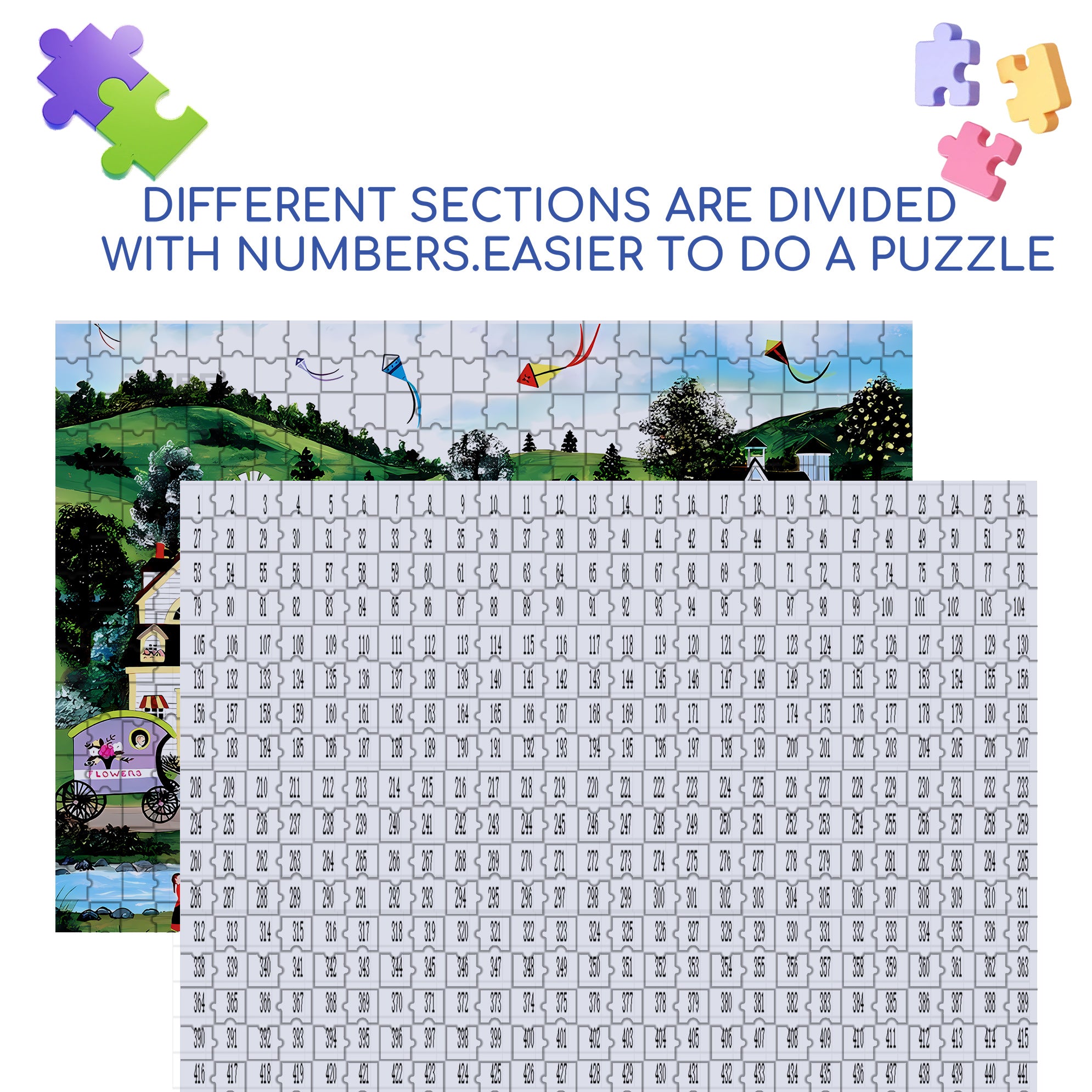 A Perfect Day 500pcs/1000pcs Jigsaw Puzzle, Scratch-Resistant, Interactive Family Game & Brain-Boosting DIY Decor, Perfect for Halloween, Christmas & New Year Gifts, Family Puzzle Game