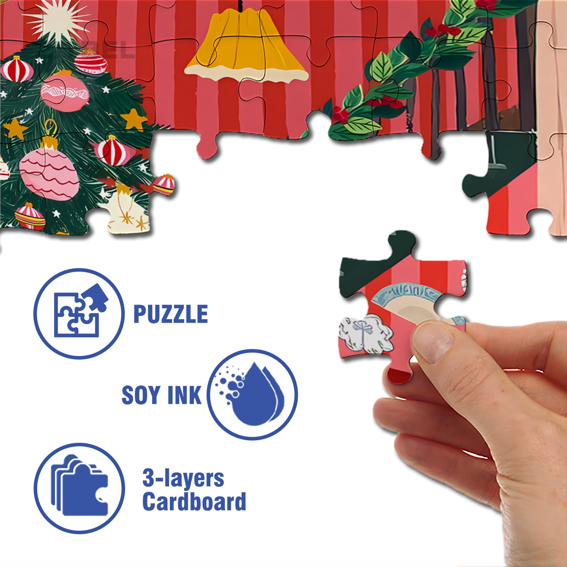 A Strong Christmas Atmosphere 500pcs/1000pcs Jigsaw Puzzle, Scratch-Resistant, Interactive Family Game & Brain-Boosting DIY Decor, Perfect for Halloween, Christmas & New Year Gifts, Family Puzzle Game