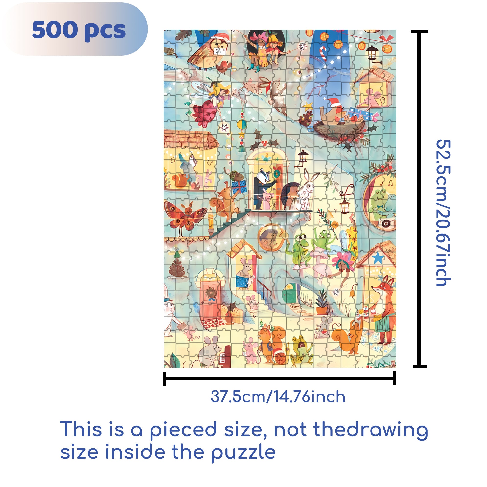 Animals' Party 500pcs/1000pcs Jigsaw Puzzle, Scratch-Resistant, Interactive Family Game & Brain-Boosting DIY Decor, Perfect for Halloween, Christmas & New Year Gifts, Family Puzzle Game