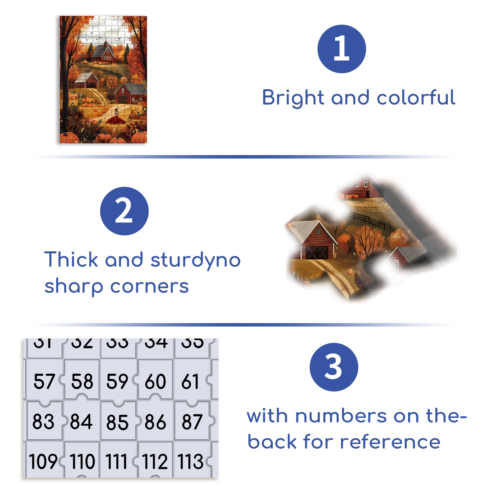 Autumn In The Countryside 500pcs/1000pcs Jigsaw Puzzle, Scratch-Resistant, Interactive Family Game & Brain-Boosting DIY Decor, Perfect for Halloween, Christmas & New Year Gifts, Family Puzzle Game