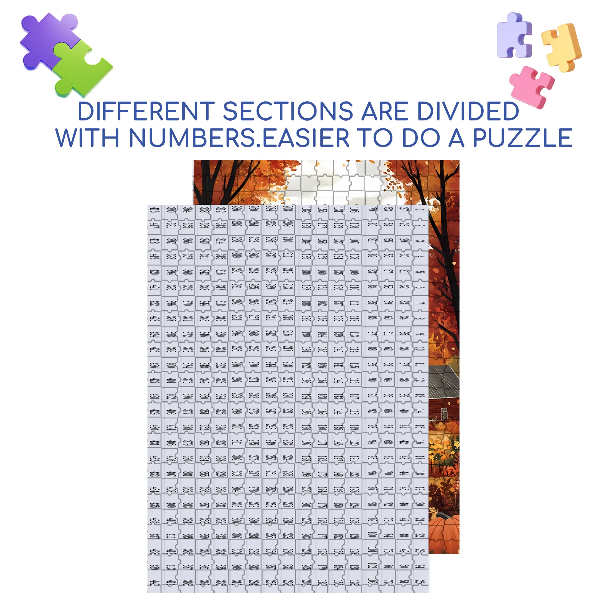 Autumn In The Countryside 500pcs/1000pcs Jigsaw Puzzle, Scratch-Resistant, Interactive Family Game & Brain-Boosting DIY Decor, Perfect for Halloween, Christmas & New Year Gifts, Family Puzzle Game