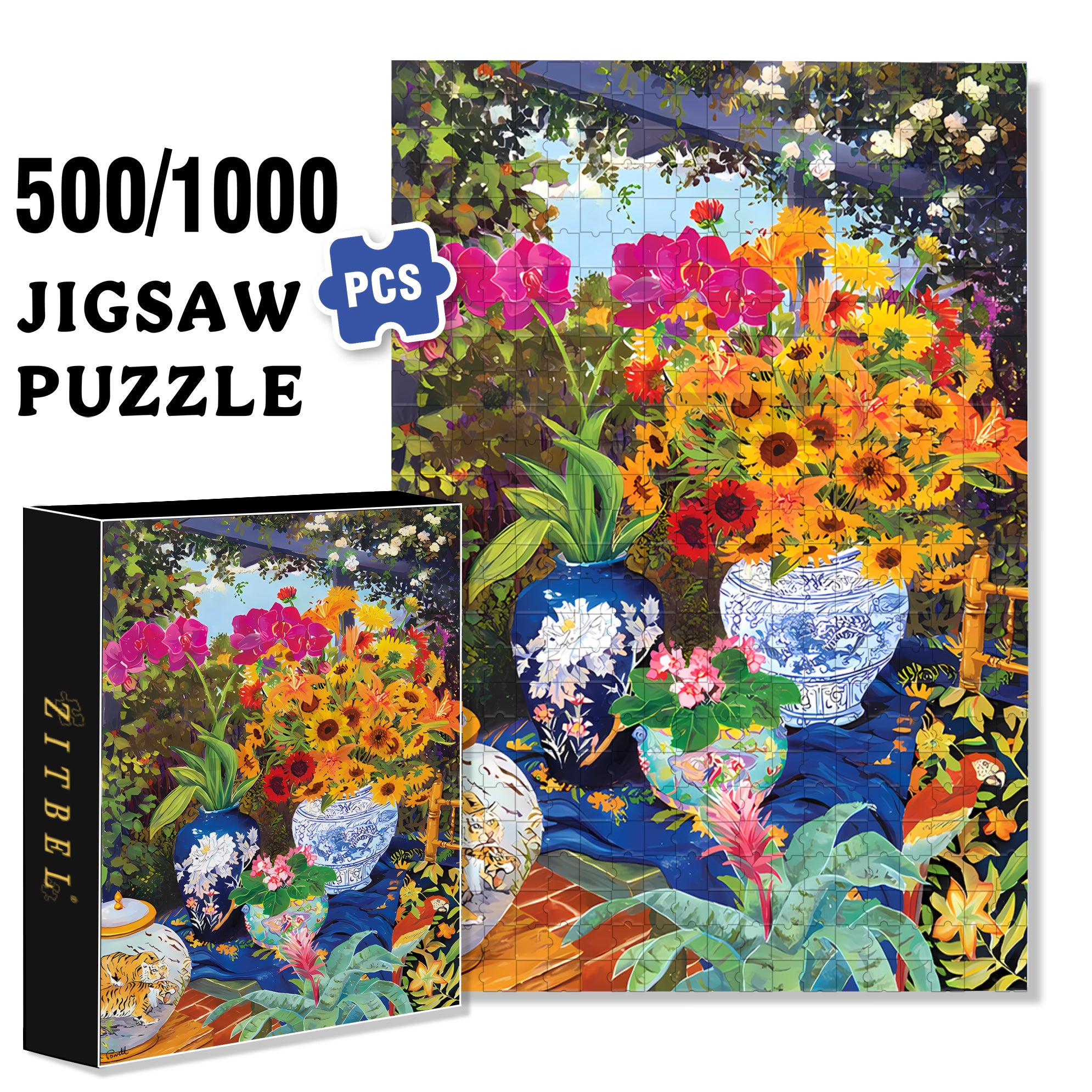 Beautiful 500pcs/1000pcs Jigsaw Puzzle, Scratch-Resistant, Interactive Family Game & Brain-Boosting DIY Decor, Perfect for Halloween, Christmas & New Year Gifts, Family Puzzle Game