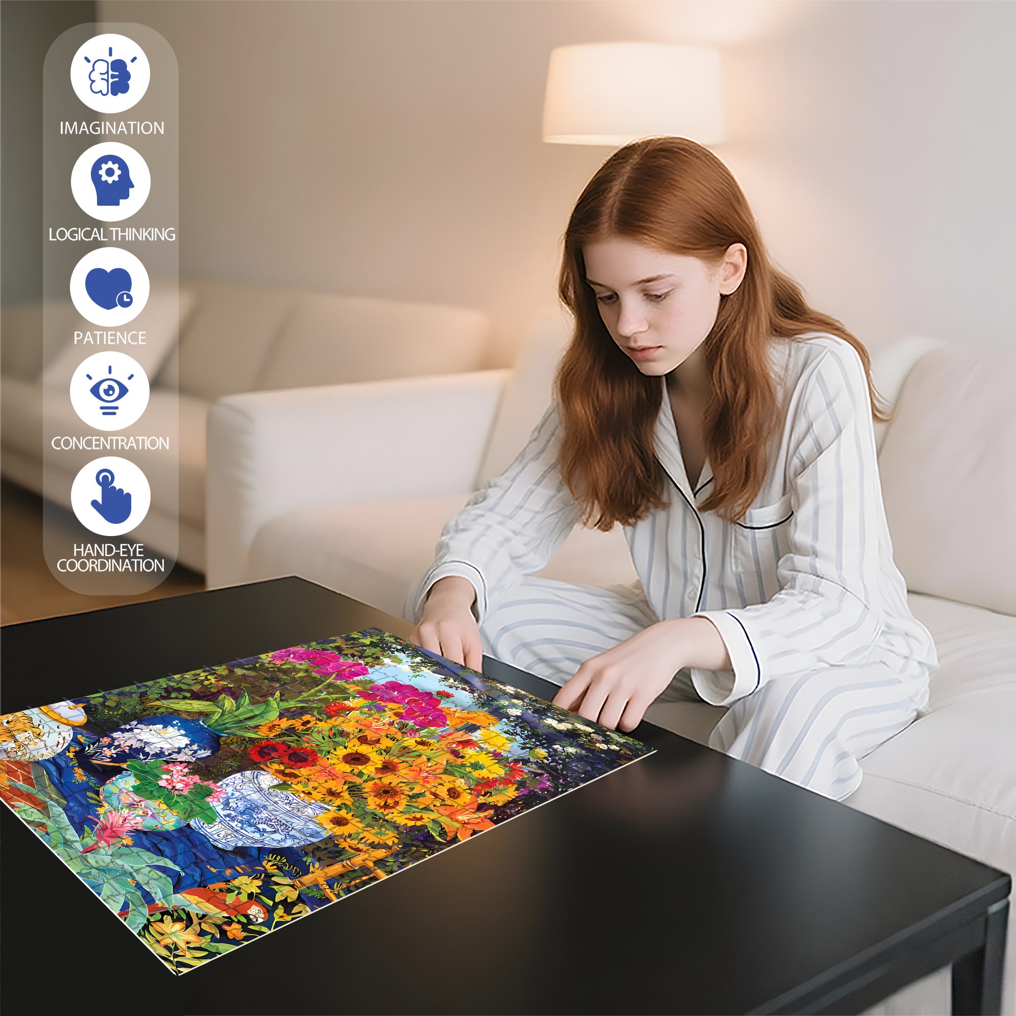 Beautiful 500pcs/1000pcs Jigsaw Puzzle, Scratch-Resistant, Interactive Family Game & Brain-Boosting DIY Decor, Perfect for Halloween, Christmas & New Year Gifts, Family Puzzle Game