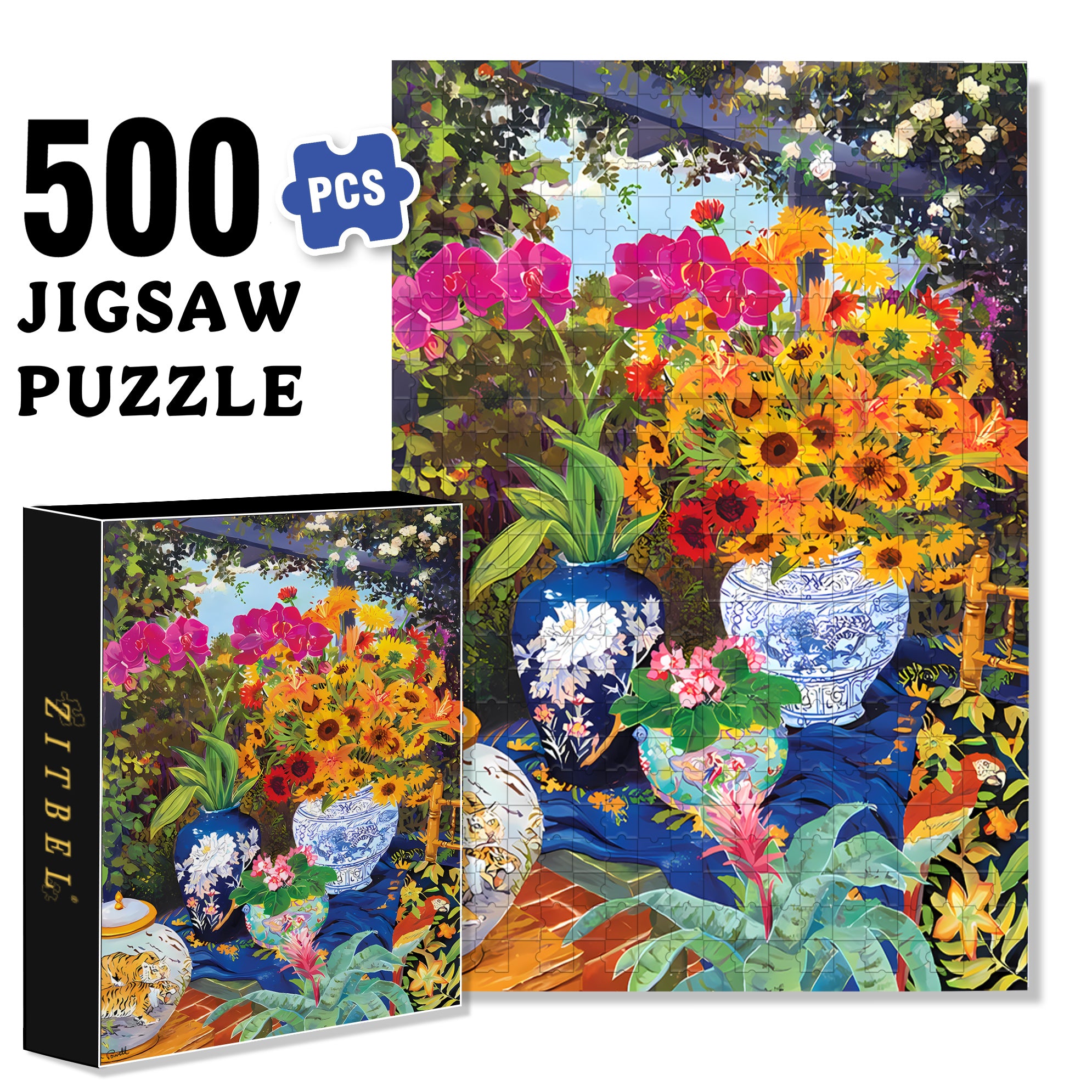 Beautiful 500pcs/1000pcs Jigsaw Puzzle, Scratch-Resistant, Interactive Family Game & Brain-Boosting DIY Decor, Perfect for Halloween, Christmas & New Year Gifts, Family Puzzle Game