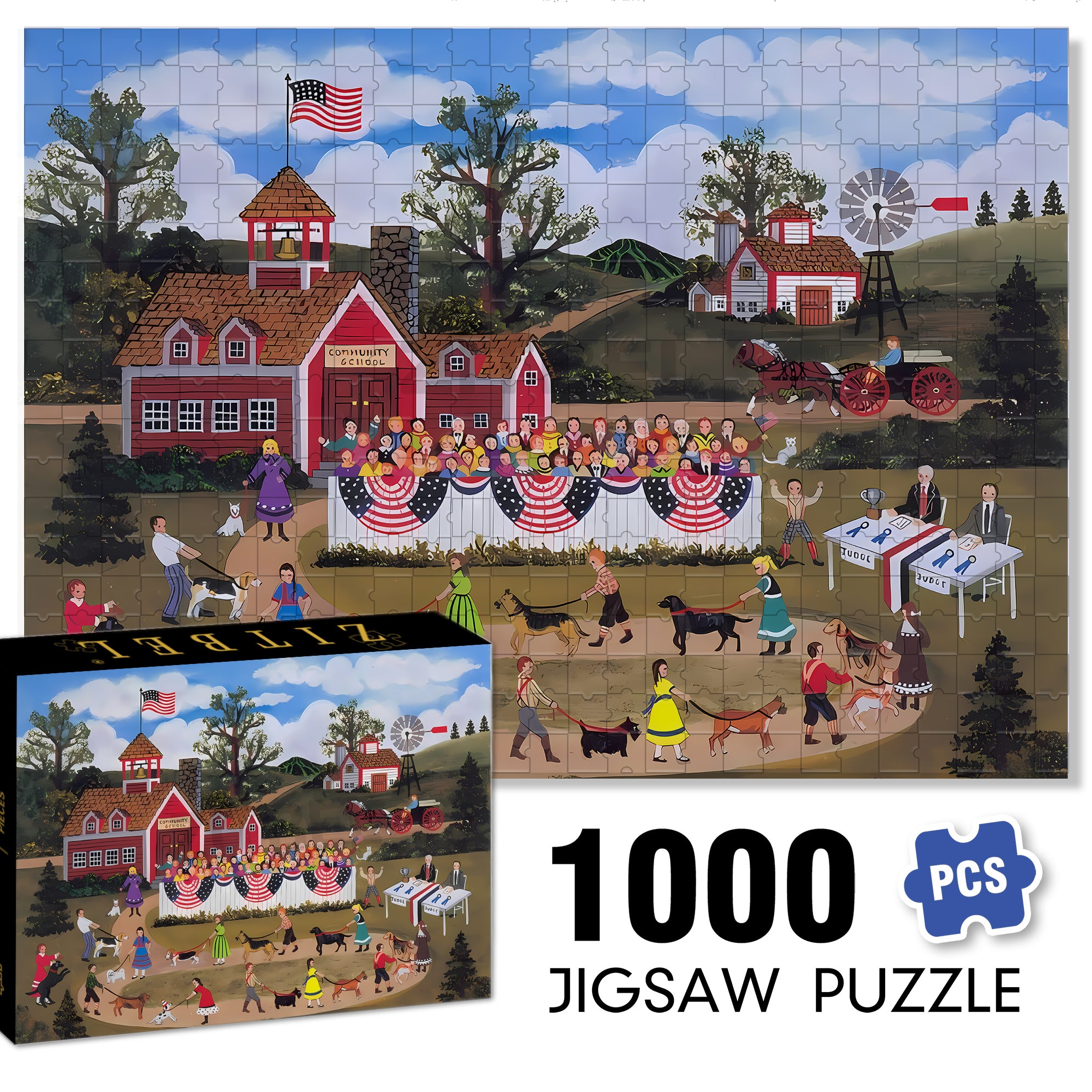 Best In Show 500pcs/1000pcs Jigsaw Puzzle, Scratch-Resistant, Interactive Family Game & Brain-Boosting DIY Decor, Perfect for Halloween, Christmas & New Year Gifts, Family Puzzle Game