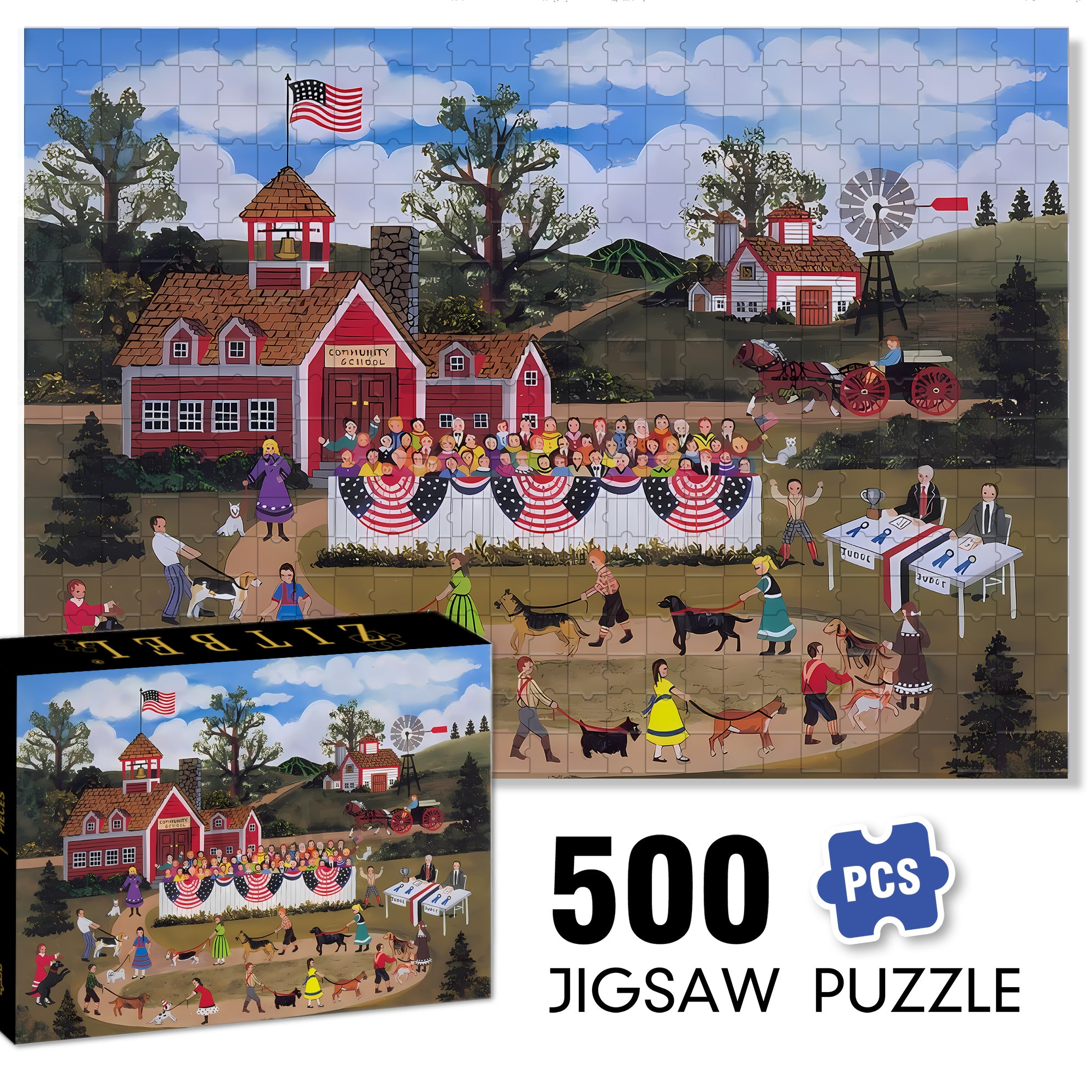 Best In Show 500pcs/1000pcs Jigsaw Puzzle, Scratch-Resistant, Interactive Family Game & Brain-Boosting DIY Decor, Perfect for Halloween, Christmas & New Year Gifts, Family Puzzle Game
