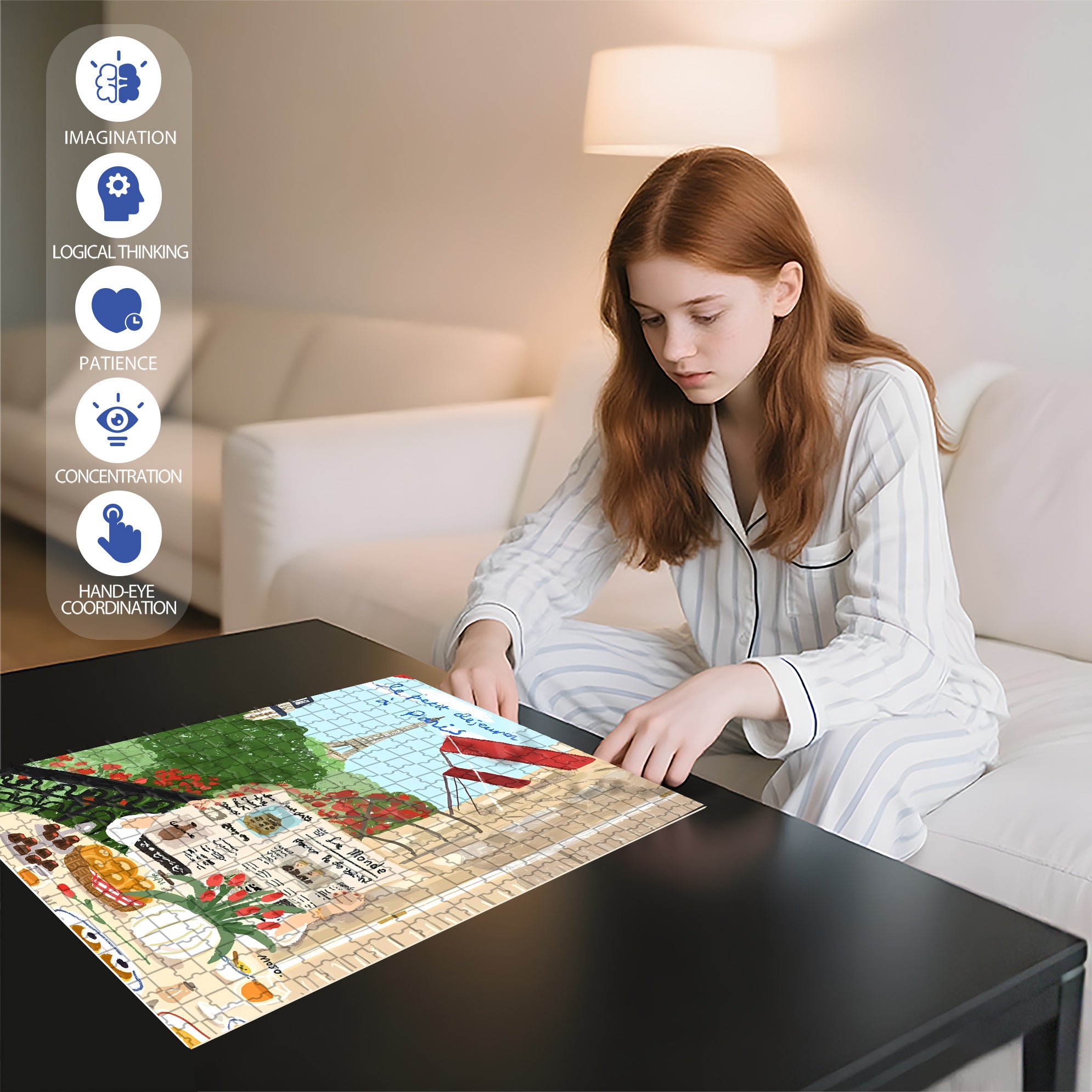 Breakfast On The Balcony 500pcs/1000pcs Jigsaw Puzzle, Scratch-Resistant, Interactive Family Game & Brain-Boosting DIY Decor, Perfect for Halloween, Christmas & New Year Gifts, Family Puzzle Game