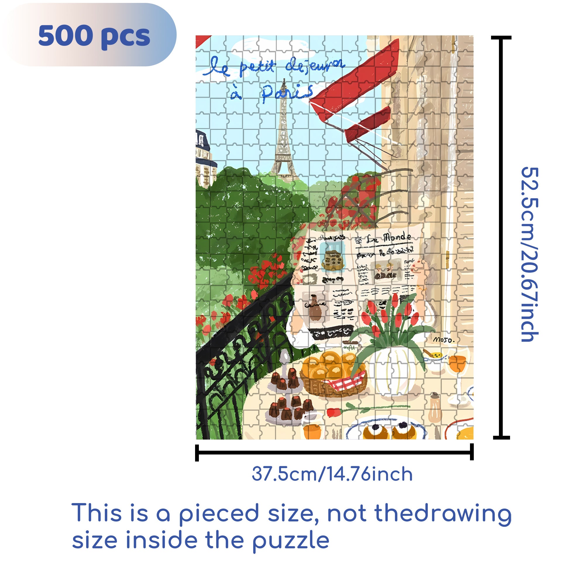 Breakfast On The Balcony 500pcs/1000pcs Jigsaw Puzzle, Scratch-Resistant, Interactive Family Game & Brain-Boosting DIY Decor, Perfect for Halloween, Christmas & New Year Gifts, Family Puzzle Game