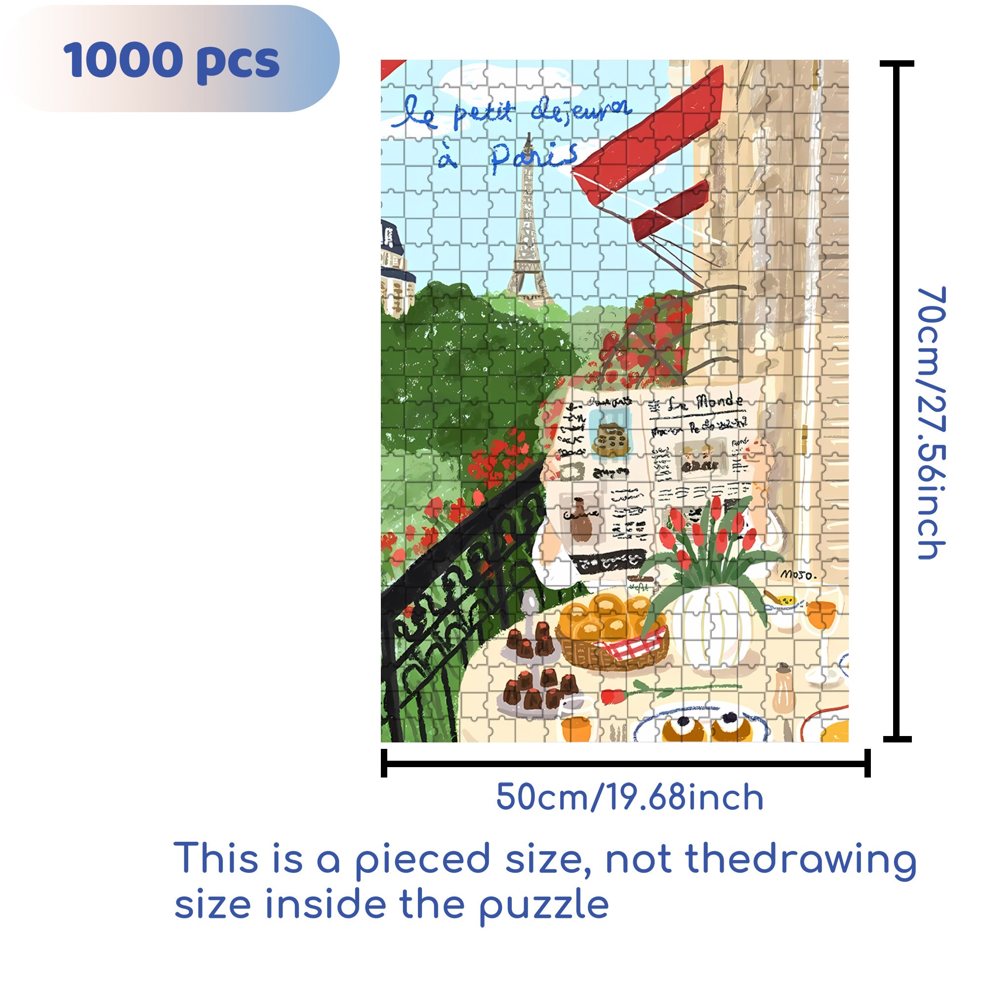Breakfast On The Balcony 500pcs/1000pcs Jigsaw Puzzle, Scratch-Resistant, Interactive Family Game & Brain-Boosting DIY Decor, Perfect for Halloween, Christmas & New Year Gifts, Family Puzzle Game