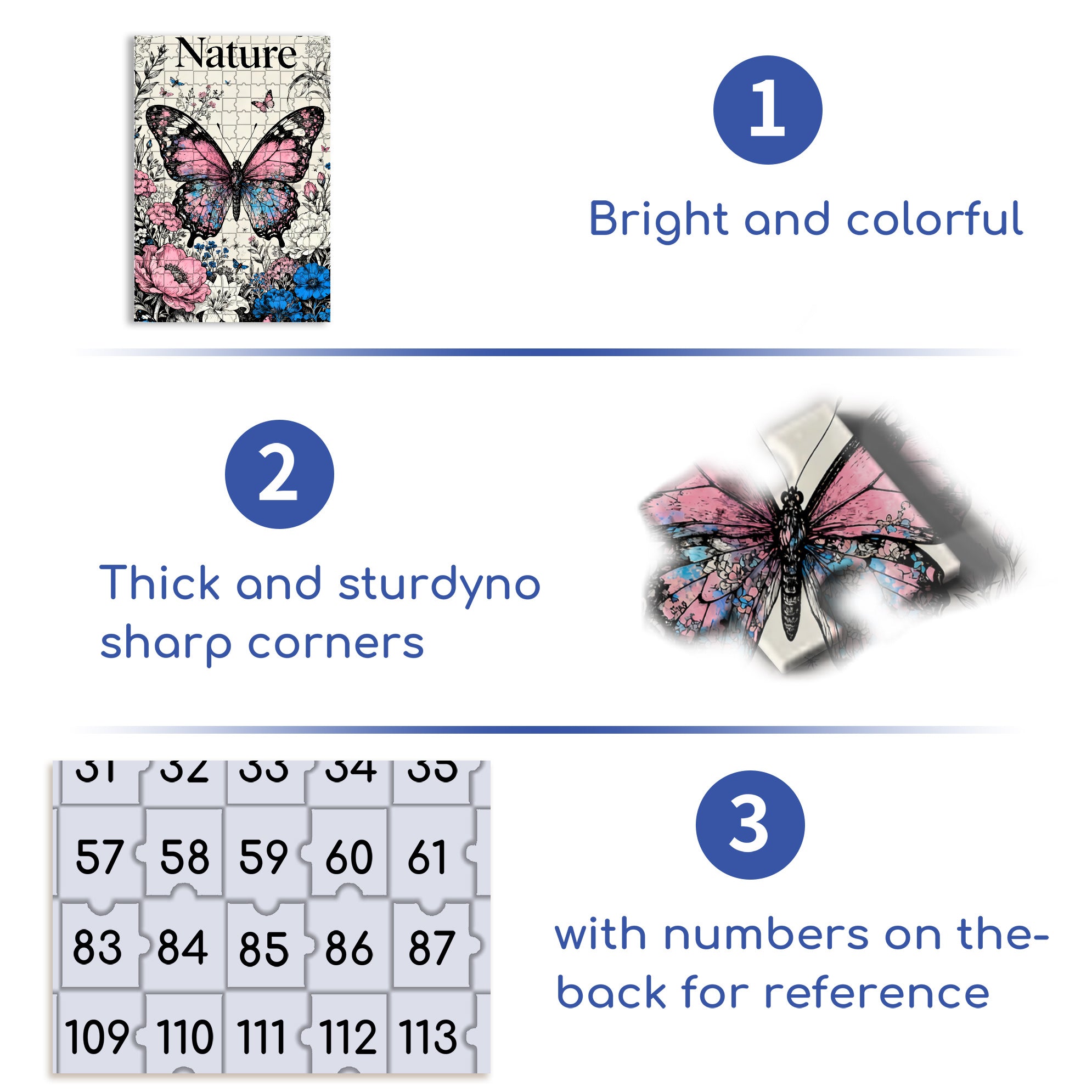 Butterfly 500pcs/1000pcs Jigsaw Puzzle, Scratch-Resistant, Interactive Family Game & Brain-Boosting DIY Decor, Perfect for Halloween, Christmas & New Year Gifts, Family Puzzle Game