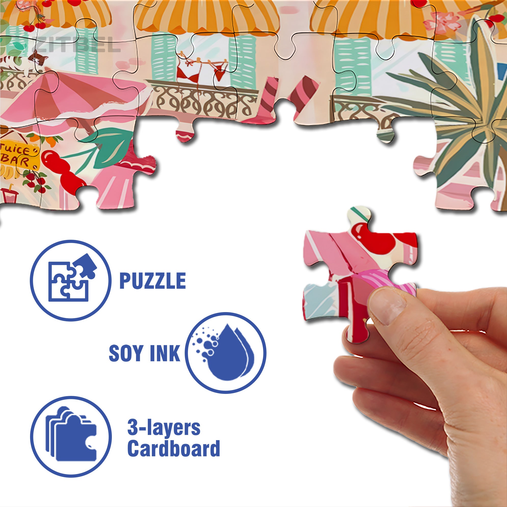 Cherry Special 500pcs/1000pcs Jigsaw Puzzle, Scratch-Resistant, Interactive Family Game & Brain-Boosting DIY Decor, Perfect for Halloween, Christmas & New Year Gifts, Family Puzzle Game