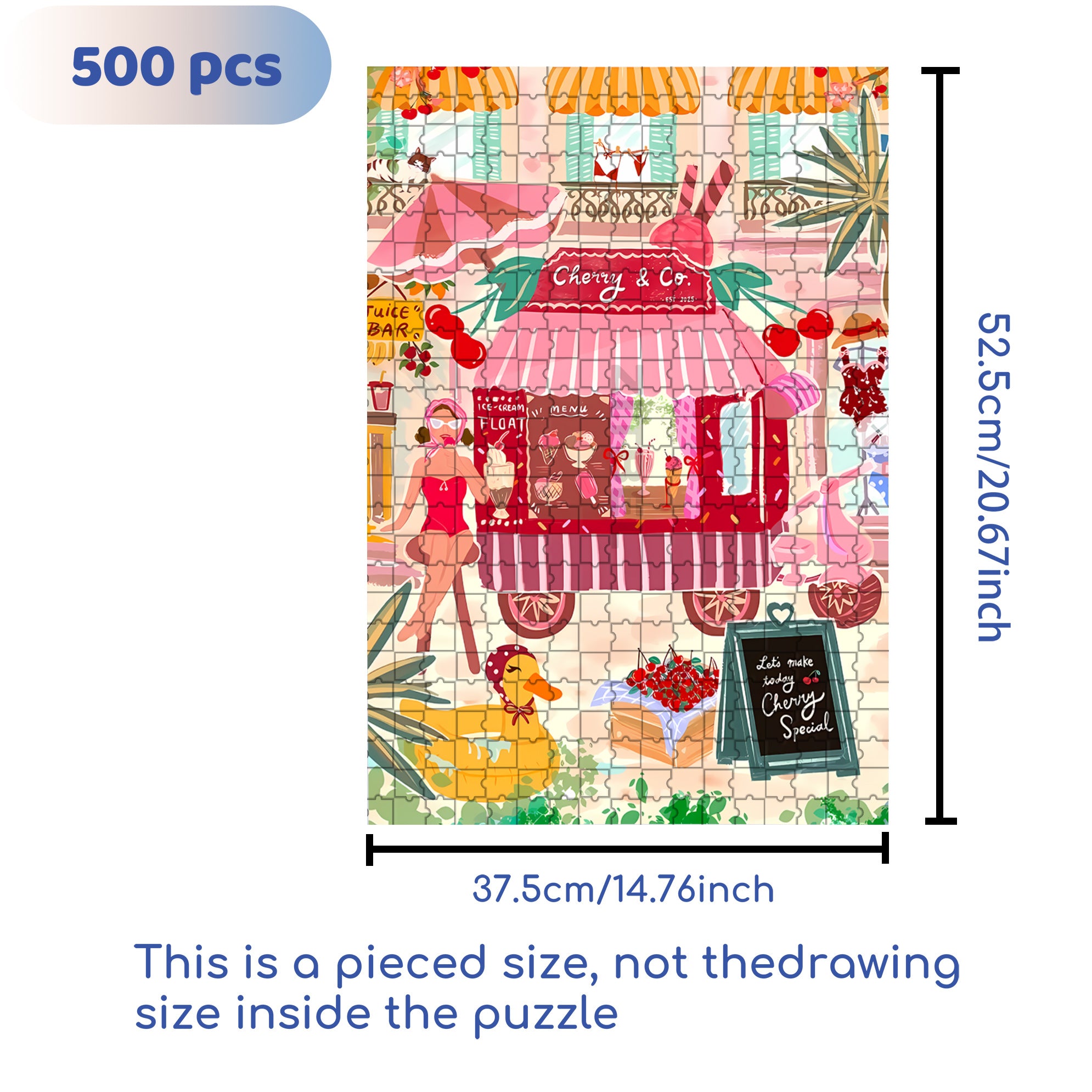 Cherry Special 500pcs/1000pcs Jigsaw Puzzle, Scratch-Resistant, Interactive Family Game & Brain-Boosting DIY Decor, Perfect for Halloween, Christmas & New Year Gifts, Family Puzzle Game