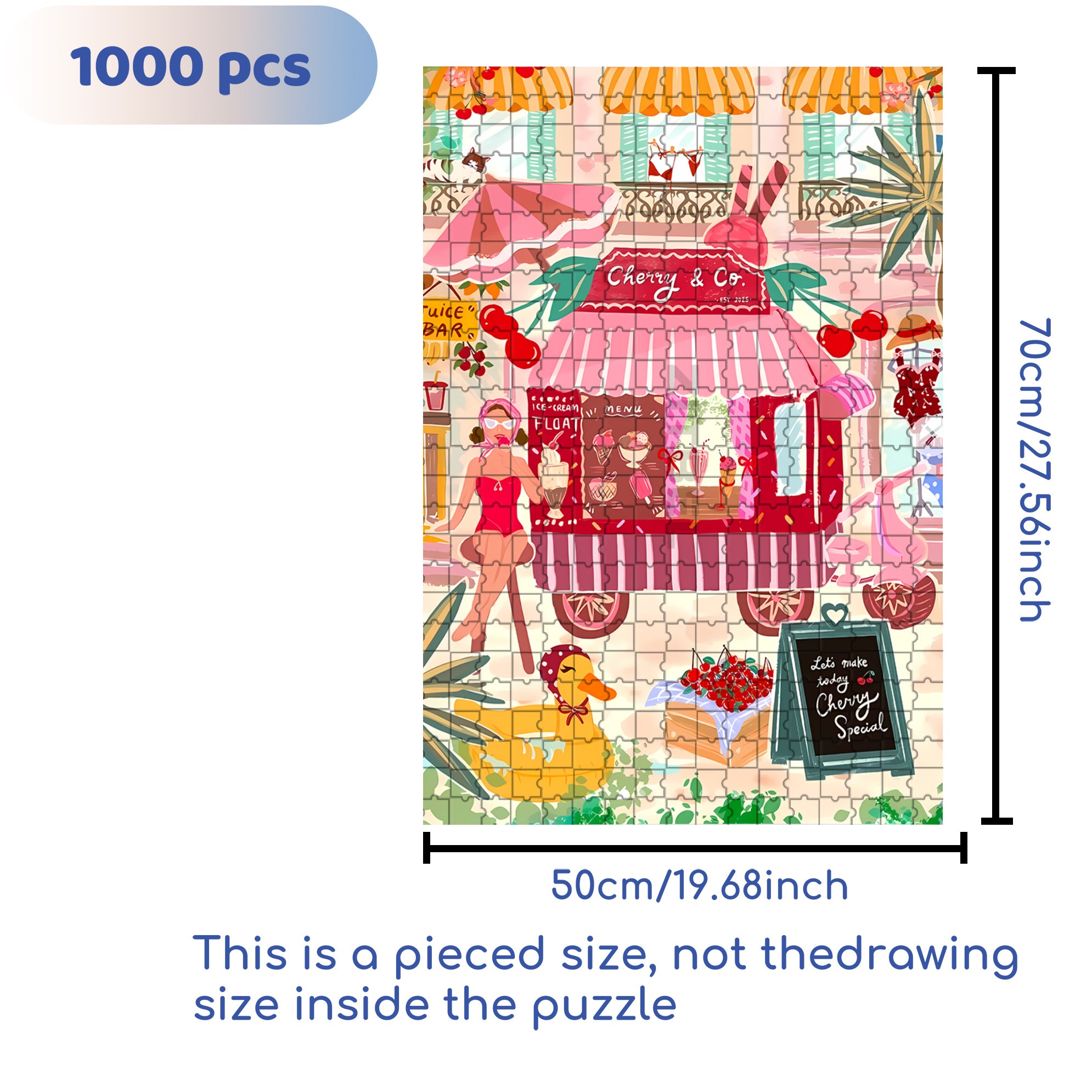 Cherry Special 500pcs/1000pcs Jigsaw Puzzle, Scratch-Resistant, Interactive Family Game & Brain-Boosting DIY Decor, Perfect for Halloween, Christmas & New Year Gifts, Family Puzzle Game
