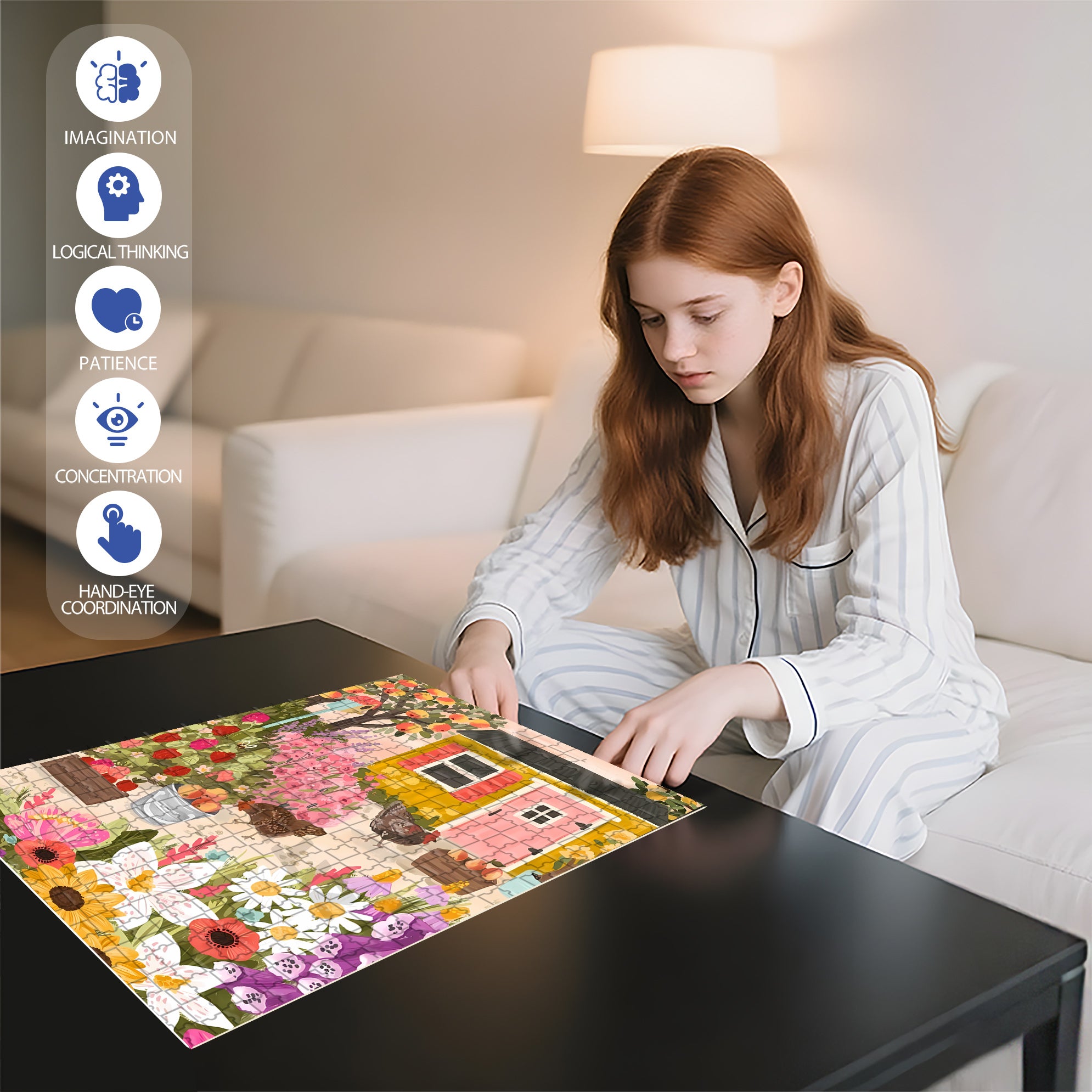 Chicken Paradise 500pcs/1000pcs Jigsaw Puzzle, Scratch-Resistant, Interactive Family Game & Brain-Boosting DIY Decor, Perfect for Halloween, Christmas & New Year Gifts, Family Puzzle Game