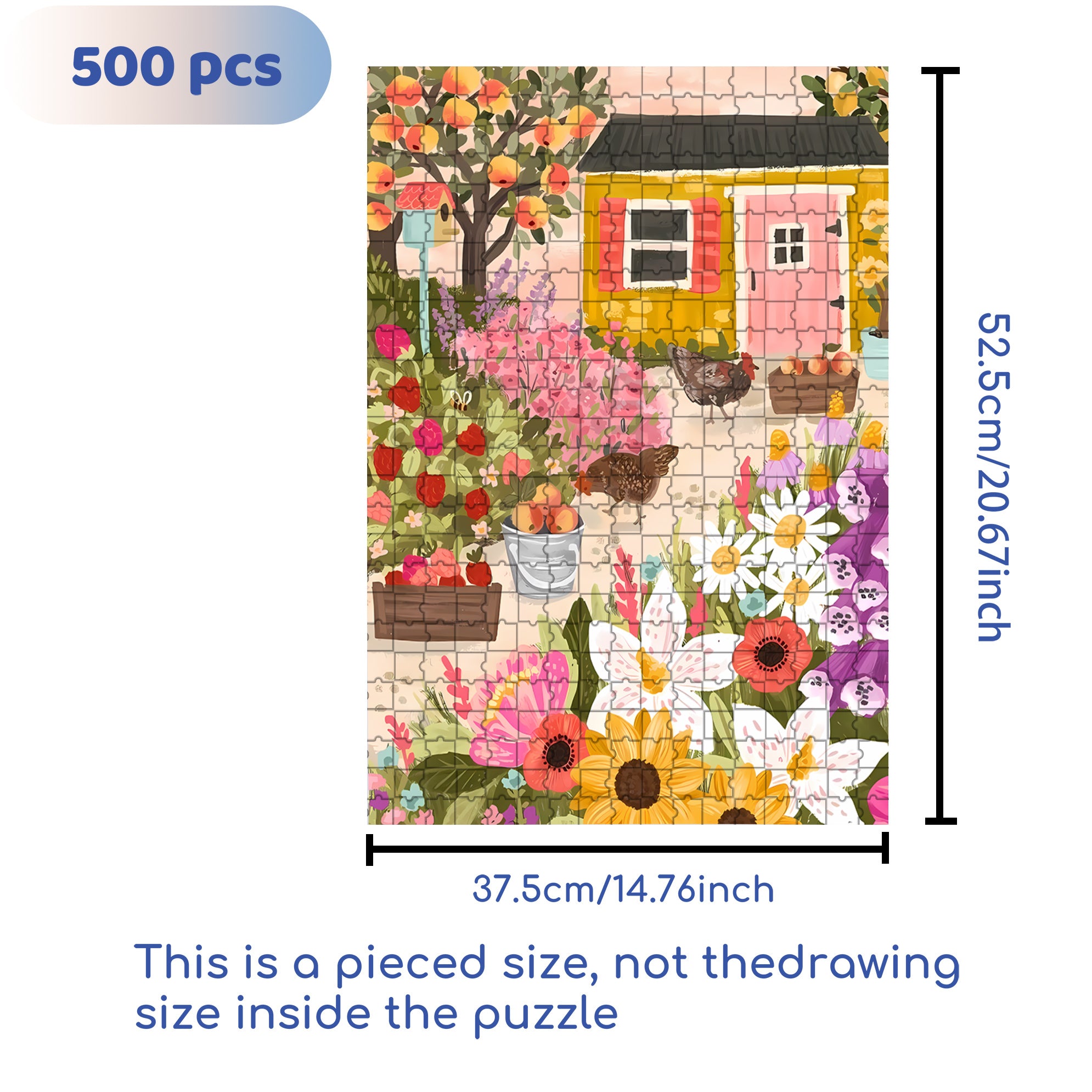 Chicken Paradise 500pcs/1000pcs Jigsaw Puzzle, Scratch-Resistant, Interactive Family Game & Brain-Boosting DIY Decor, Perfect for Halloween, Christmas & New Year Gifts, Family Puzzle Game
