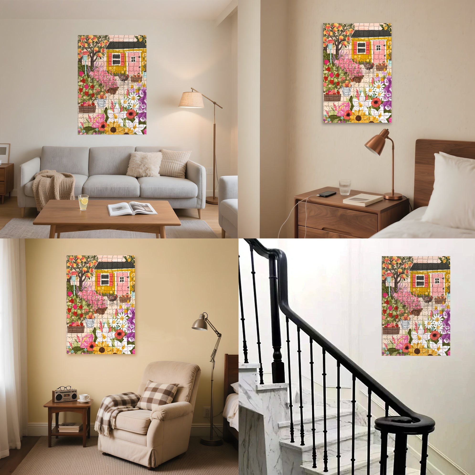 Chicken Paradise 500pcs/1000pcs Jigsaw Puzzle, Scratch-Resistant, Interactive Family Game & Brain-Boosting DIY Decor, Perfect for Halloween, Christmas & New Year Gifts, Family Puzzle Game