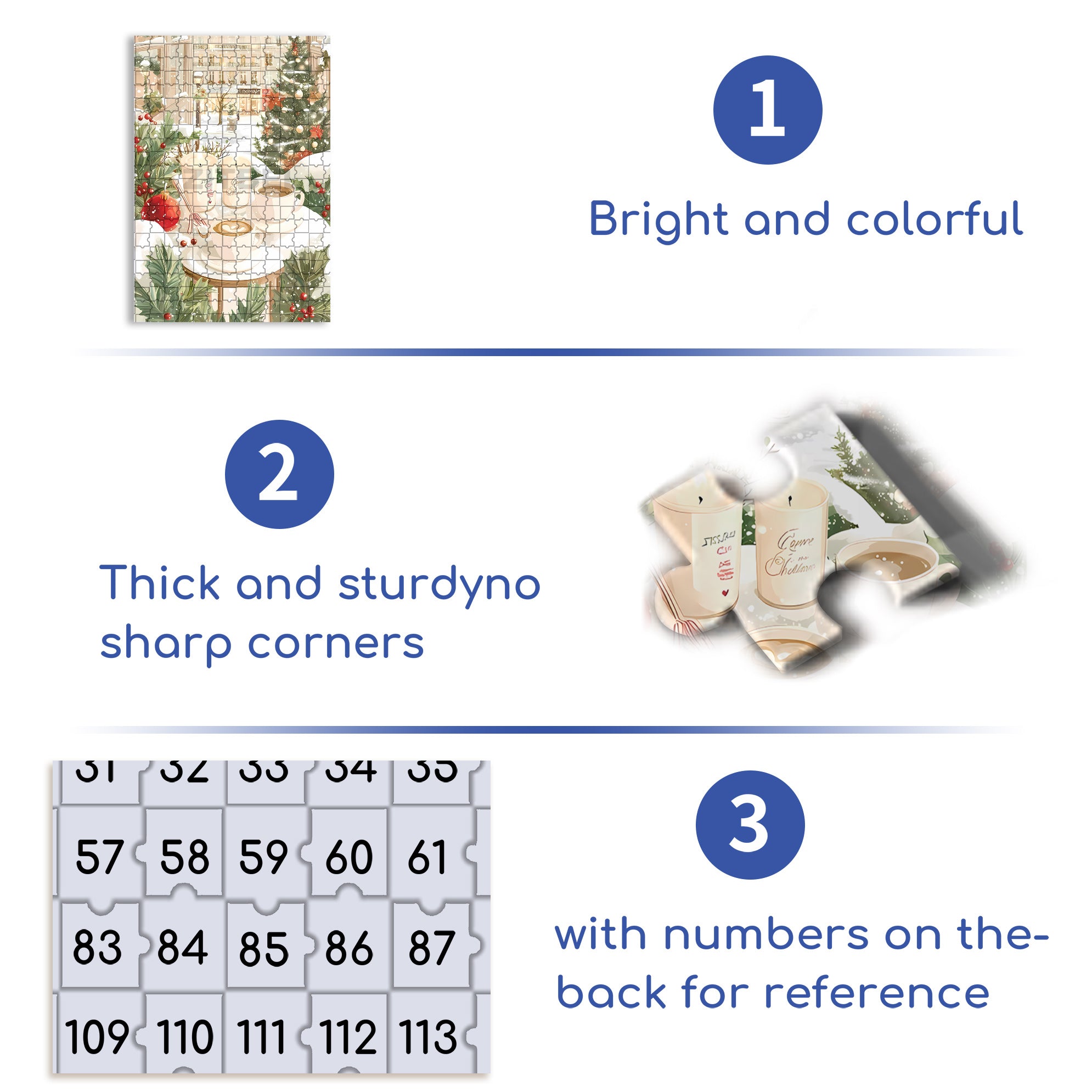 Christmas Coffee 500pcs/1000pcs Jigsaw Puzzle, Scratch-Resistant, Interactive Family Game & Brain-Boosting DIY Decor, Perfect for Halloween, Christmas & New Year Gifts, Family Puzzle Game