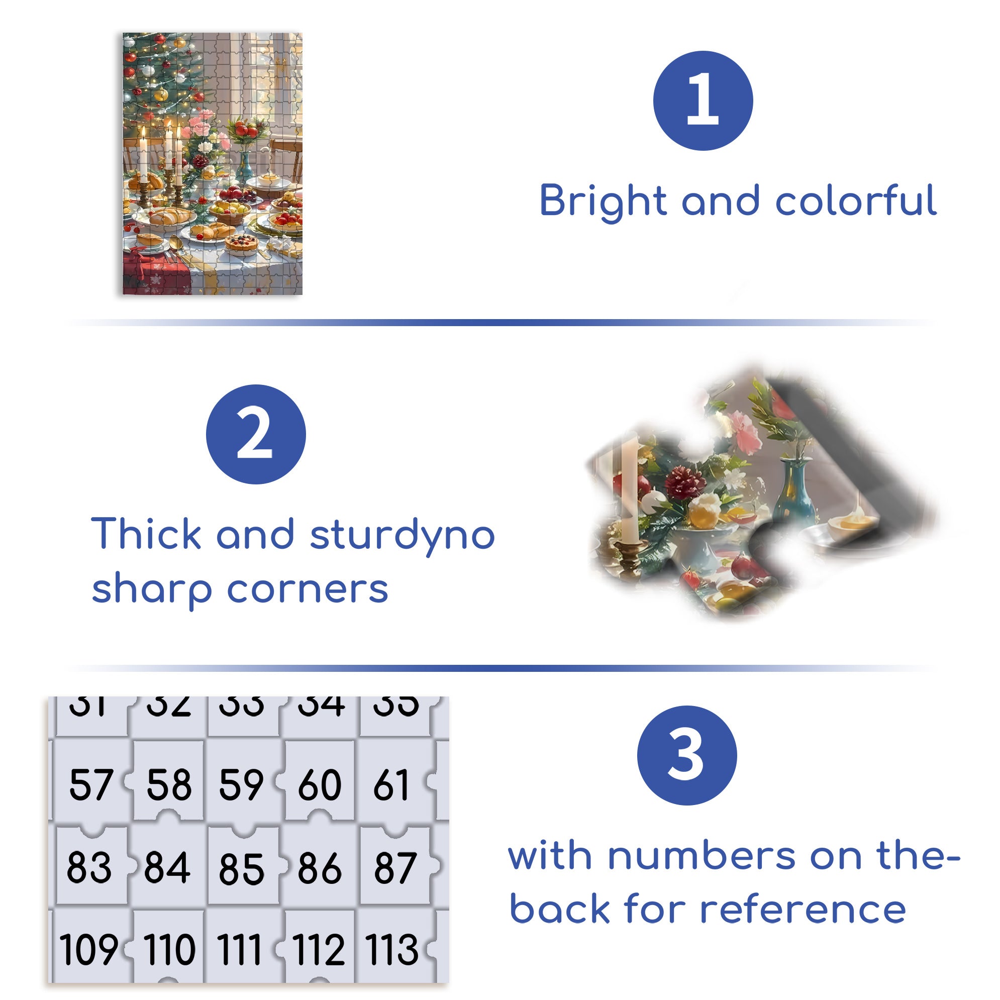 Christmas Dinner 500pcs/1000pcs Jigsaw Puzzle, Scratch-Resistant, Interactive Family Game & Brain-Boosting DIY Decor, Perfect for Halloween, Christmas & New Year Gifts, Family Puzzle Game