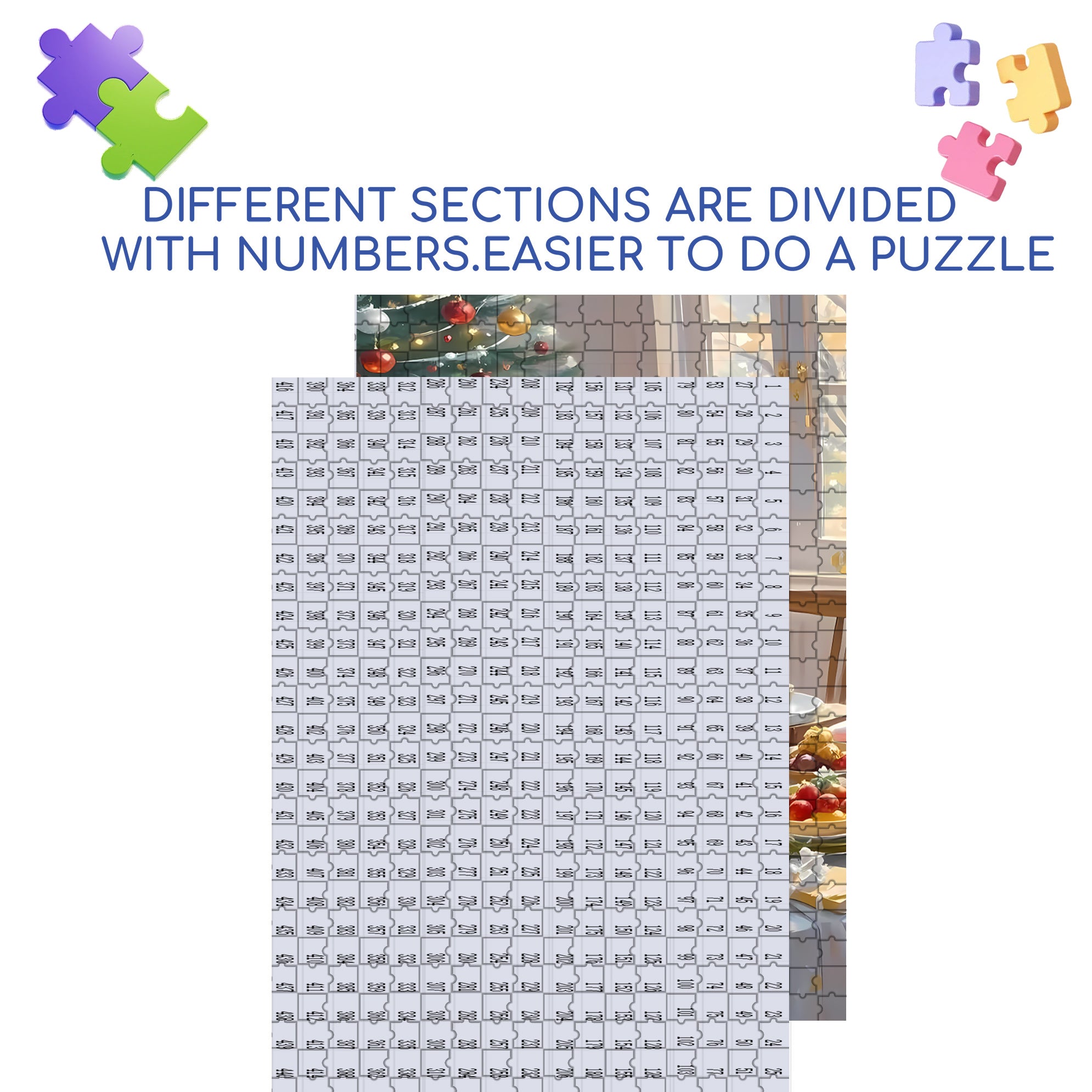 Christmas Dinner 500pcs/1000pcs Jigsaw Puzzle, Scratch-Resistant, Interactive Family Game & Brain-Boosting DIY Decor, Perfect for Halloween, Christmas & New Year Gifts, Family Puzzle Game