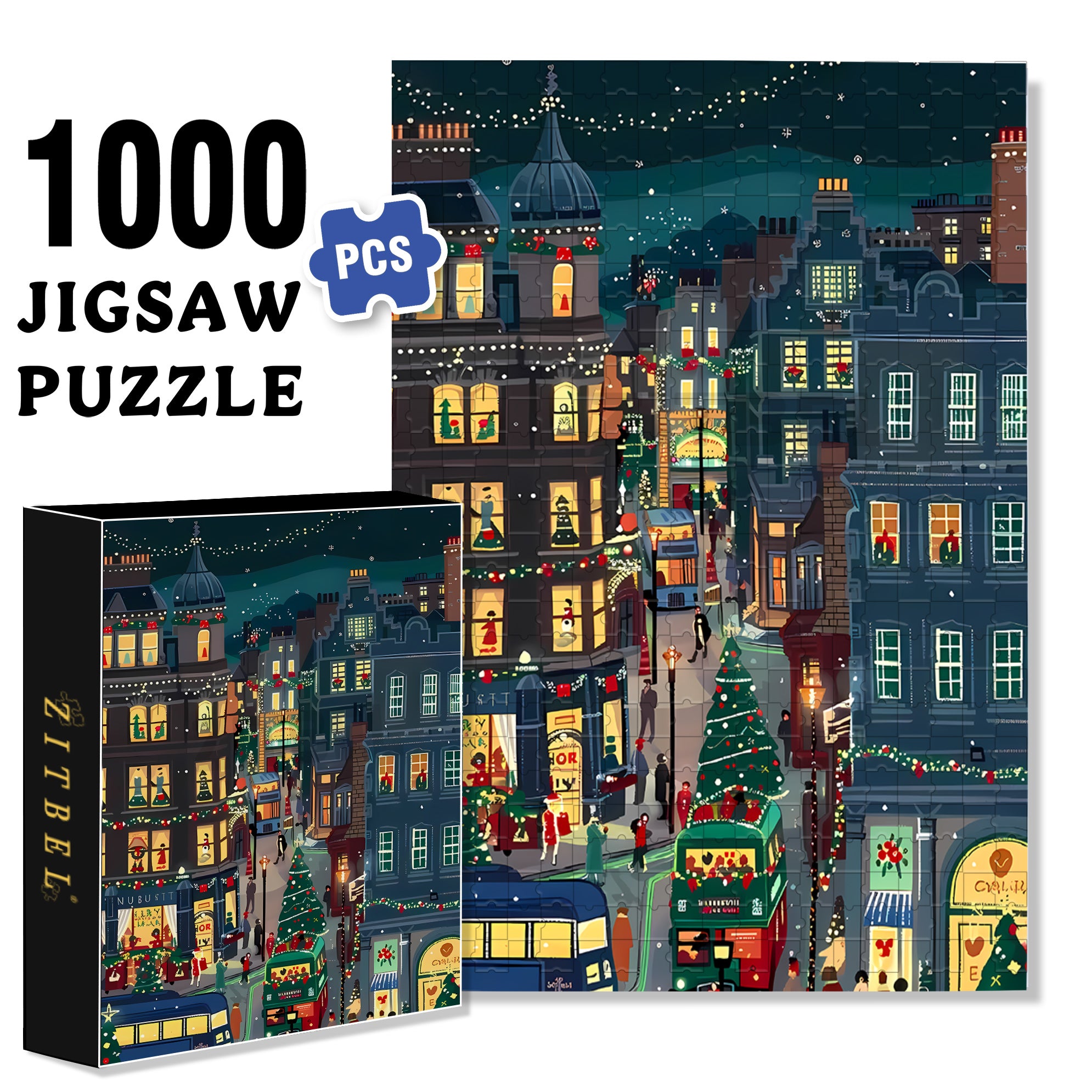 Christmas Eve In Storybrooke 500pcs/1000pcs Jigsaw Puzzle, Scratch-Resistant, Interactive Family Game & Brain-Boosting DIY Decor, Perfect for Halloween, Christmas & New Year Gifts, Family Puzzle Game