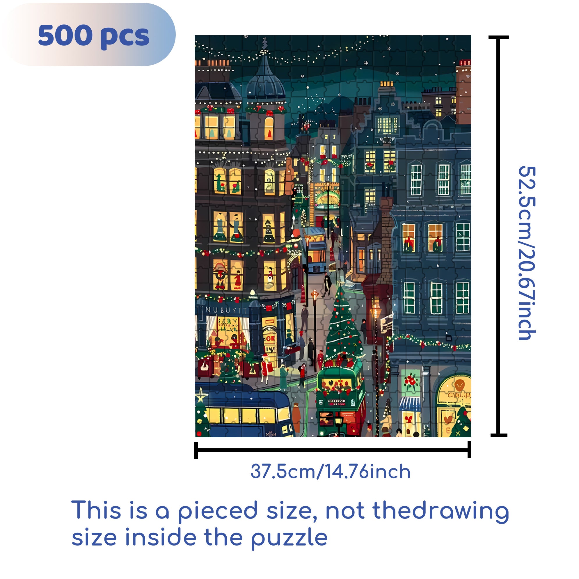 Christmas Eve In Storybrooke 500pcs/1000pcs Jigsaw Puzzle, Scratch-Resistant, Interactive Family Game & Brain-Boosting DIY Decor, Perfect for Halloween, Christmas & New Year Gifts, Family Puzzle Game