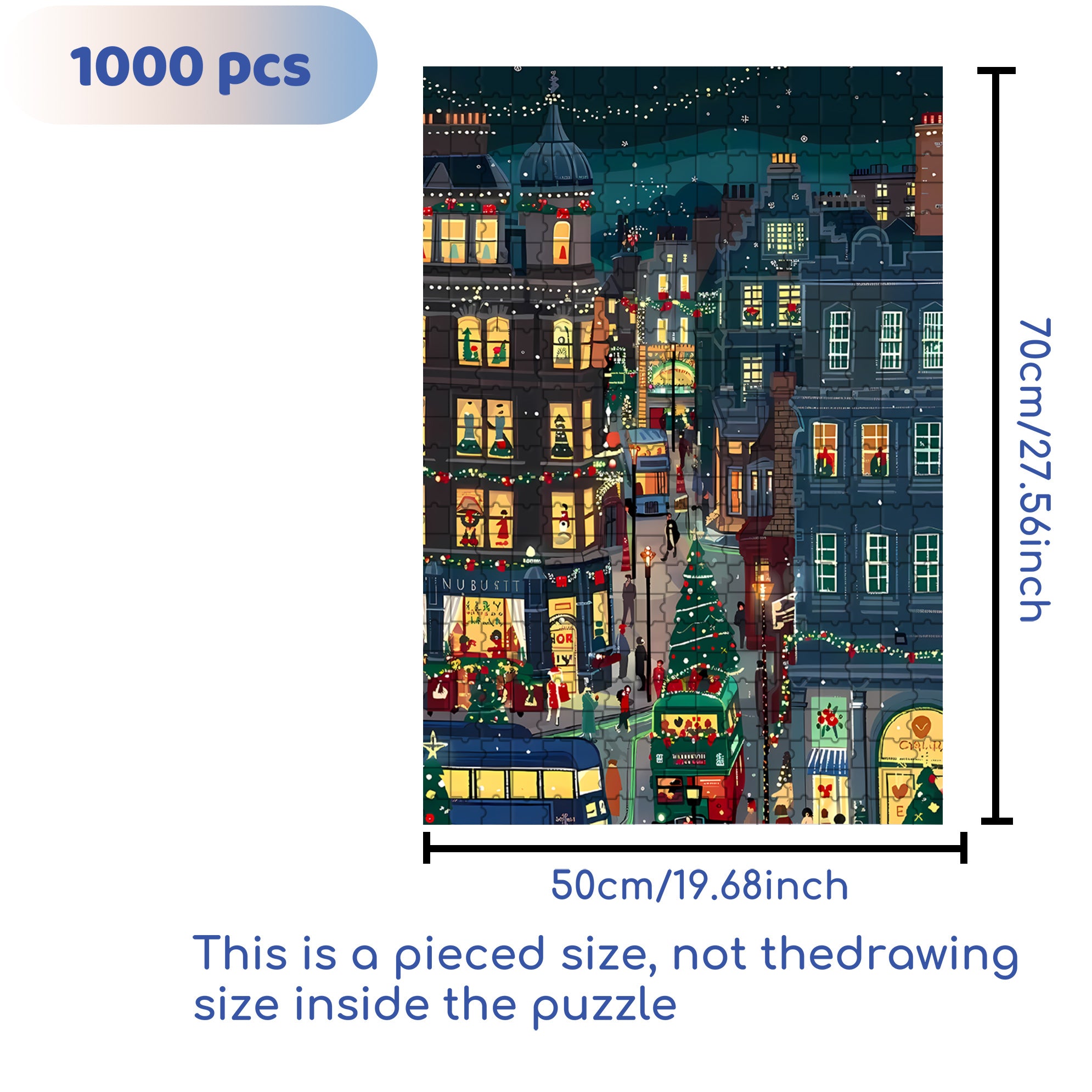 Christmas Eve In Storybrooke 500pcs/1000pcs Jigsaw Puzzle, Scratch-Resistant, Interactive Family Game & Brain-Boosting DIY Decor, Perfect for Halloween, Christmas & New Year Gifts, Family Puzzle Game