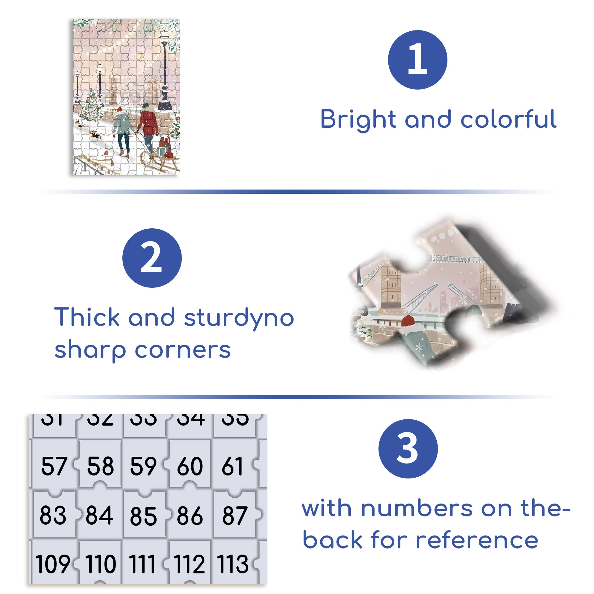 Christmas in London 500pcs/1000pcs Jigsaw Puzzle, Scratch-Resistant, Interactive Family Game & Brain-Boosting DIY Decor, Perfect for Halloween, Christmas & New Year Gifts, Family Puzzle Game