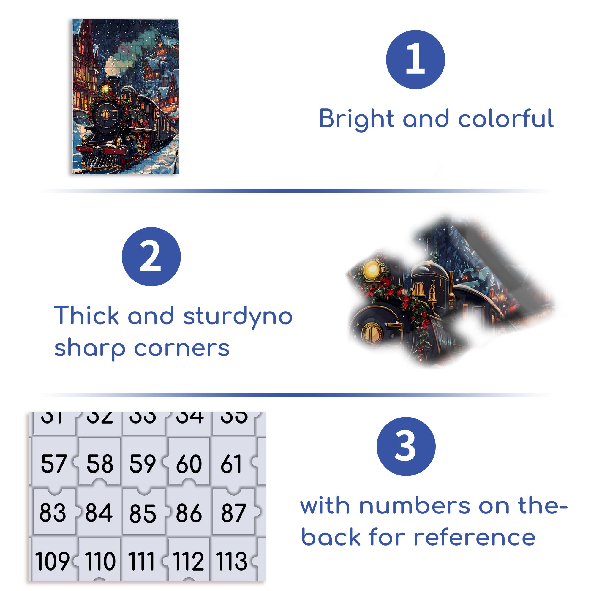 Christmas Train 500pcs/1000pcs Jigsaw Puzzle, Scratch-Resistant, Interactive Family Game & Brain-Boosting DIY Decor, Perfect for Halloween, Christmas & New Year Gifts, Family Puzzle Game