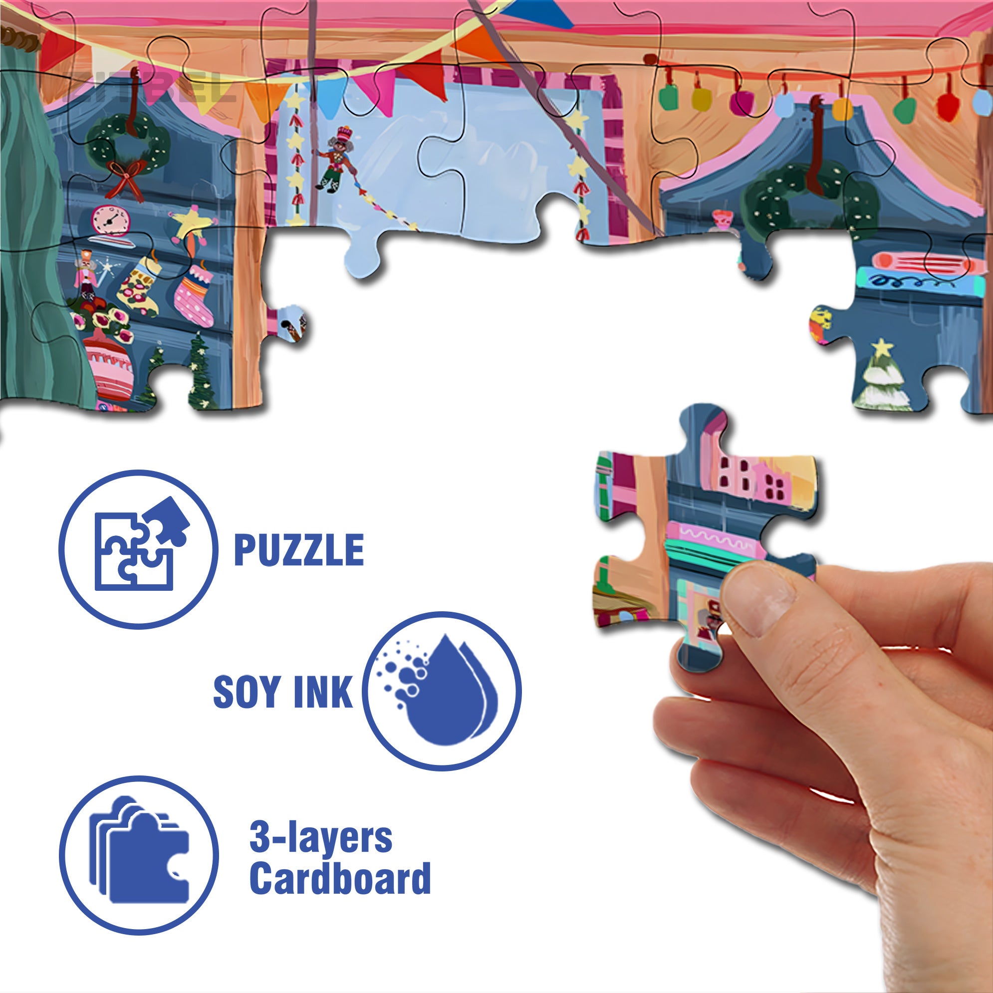 Christmas Turkey 500pcs/1000pcs Jigsaw Puzzle, Scratch-Resistant, Interactive Family Game & Brain-Boosting DIY Decor, Perfect for Halloween, Christmas & New Year Gifts, Family Puzzle Game