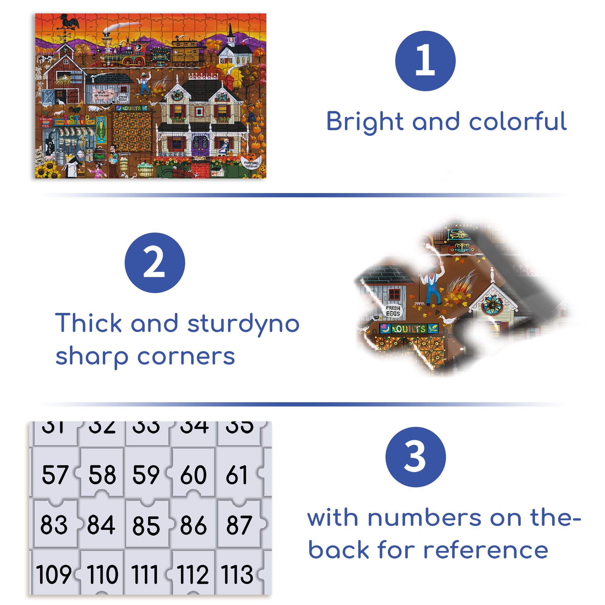 Cora's One Stop Farm 500pcs/1000pcs Jigsaw Puzzle, Scratch-Resistant, Interactive Family Game & Brain-Boosting DIY Decor, Perfect for Halloween, Christmas & New Year Gifts, Family Puzzle Game