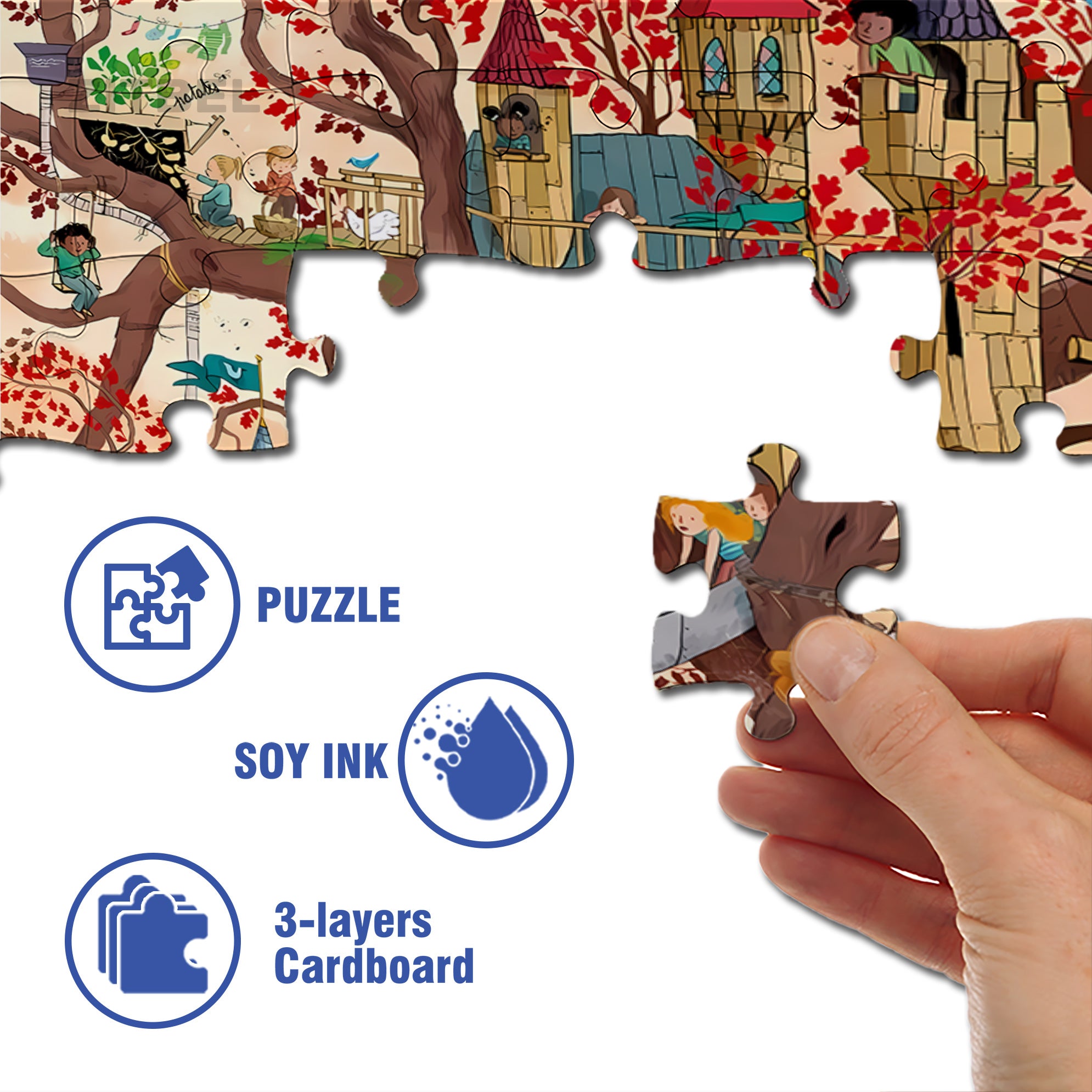 Creative Tree House 500pcs/1000pcs Jigsaw Puzzle, Scratch-Resistant, Interactive Family Game & Brain-Boosting DIY Decor, Perfect for Halloween, Christmas & New Year Gifts, Family Puzzle Game