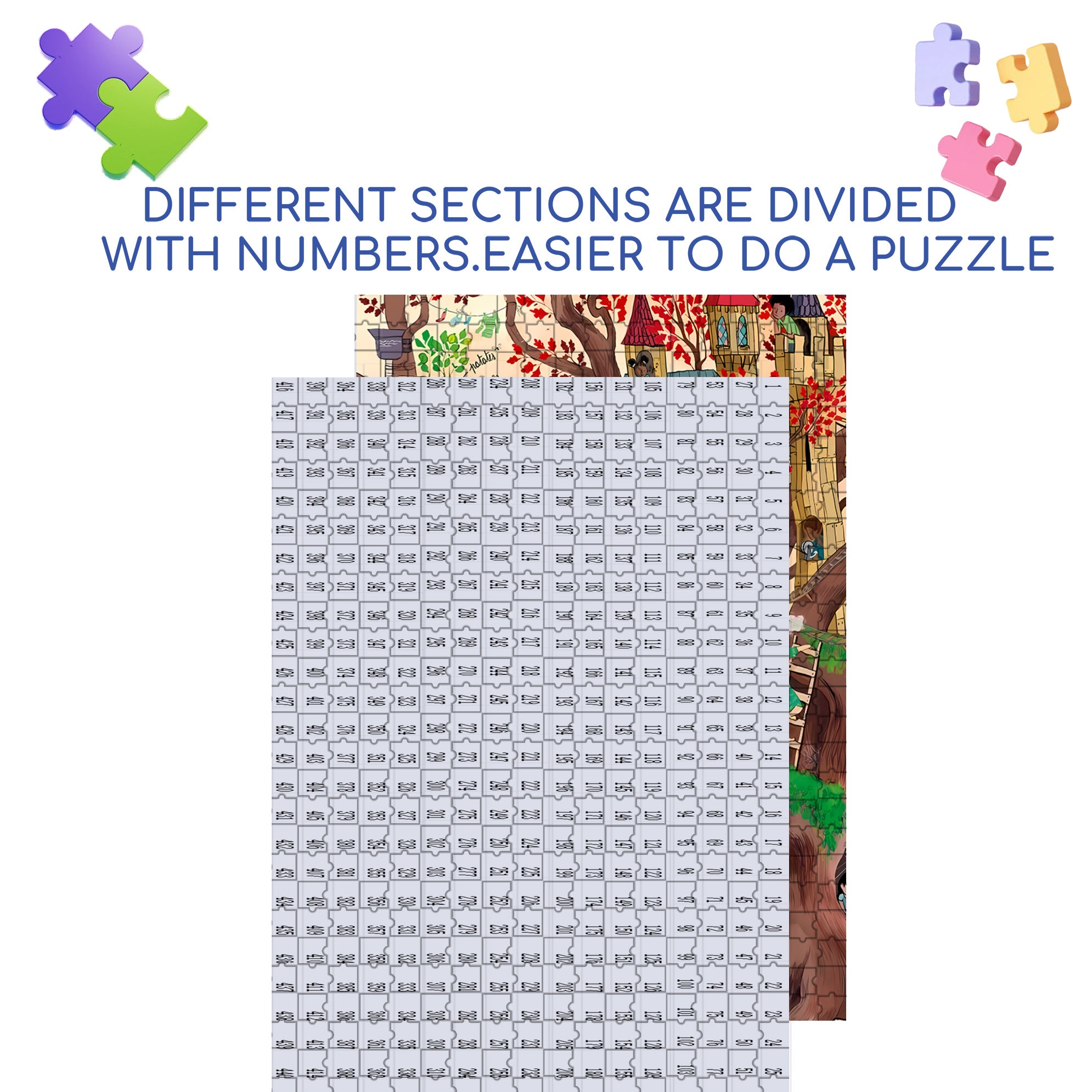 Creative Tree House 500pcs/1000pcs Jigsaw Puzzle, Scratch-Resistant, Interactive Family Game & Brain-Boosting DIY Decor, Perfect for Halloween, Christmas & New Year Gifts, Family Puzzle Game