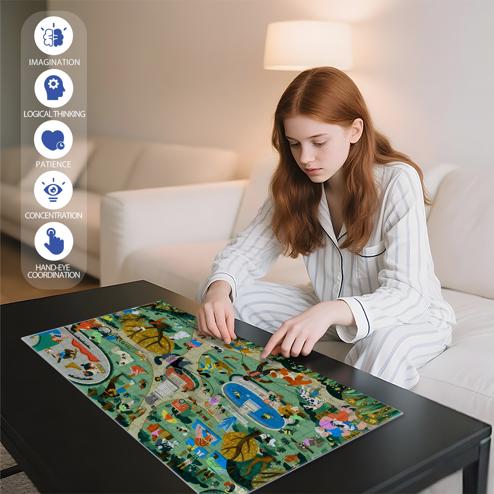 Dog Park 500pcs/1000pcs Jigsaw Puzzle, Scratch-Resistant, Interactive Family Game & Brain-Boosting DIY Decor, Perfect for Halloween, Christmas & New Year Gifts, Family Puzzle Game