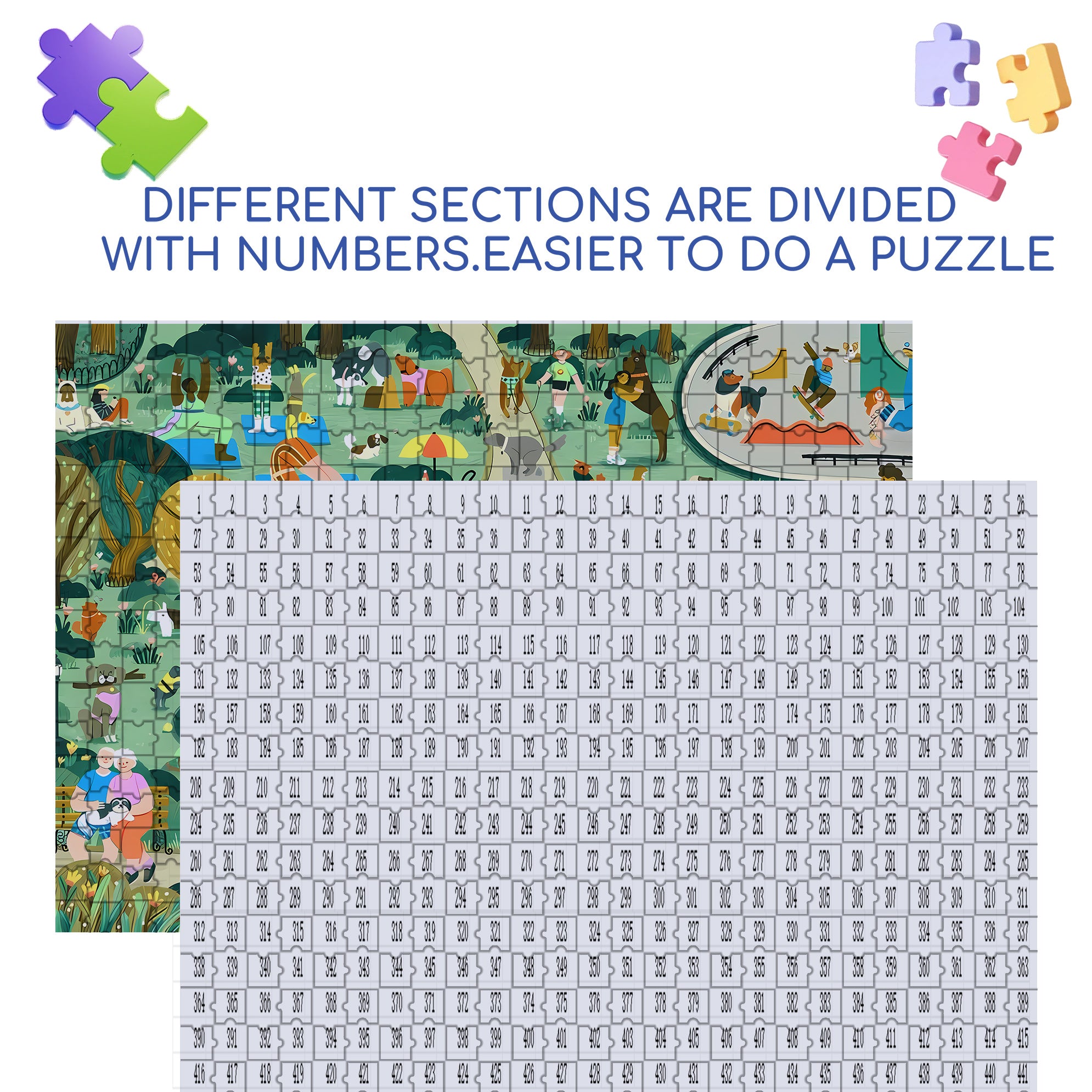 Dog Park 500pcs/1000pcs Jigsaw Puzzle, Scratch-Resistant, Interactive Family Game & Brain-Boosting DIY Decor, Perfect for Halloween, Christmas & New Year Gifts, Family Puzzle Game