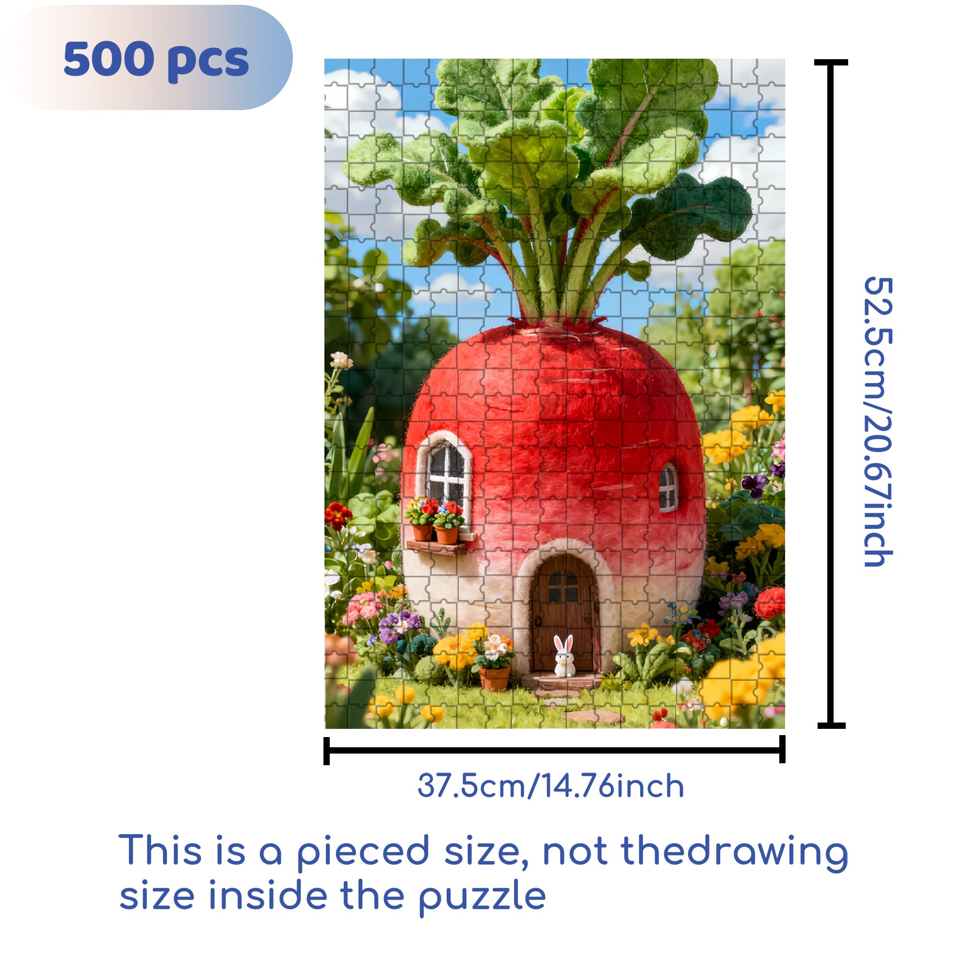 Easter Bunny 500pcs/1000pcs Jigsaw Puzzle, Scratch-Resistant, Interactive Family Game & Brain-Boosting DIY Decor, Perfect for Halloween, Christmas & New Year Gifts, Family Puzzle Game