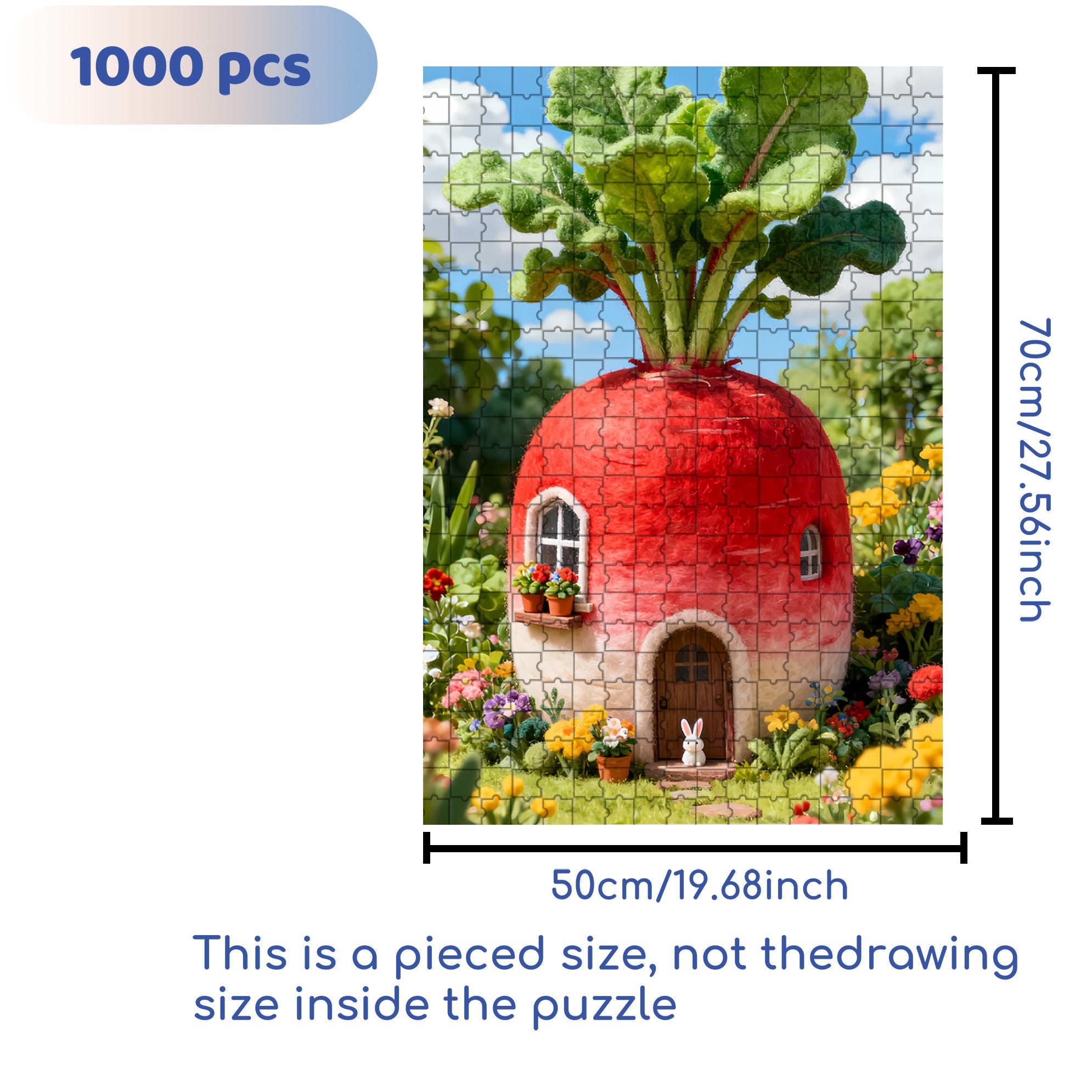Easter Bunny 500pcs/1000pcs Jigsaw Puzzle, Scratch-Resistant, Interactive Family Game & Brain-Boosting DIY Decor, Perfect for Halloween, Christmas & New Year Gifts, Family Puzzle Game