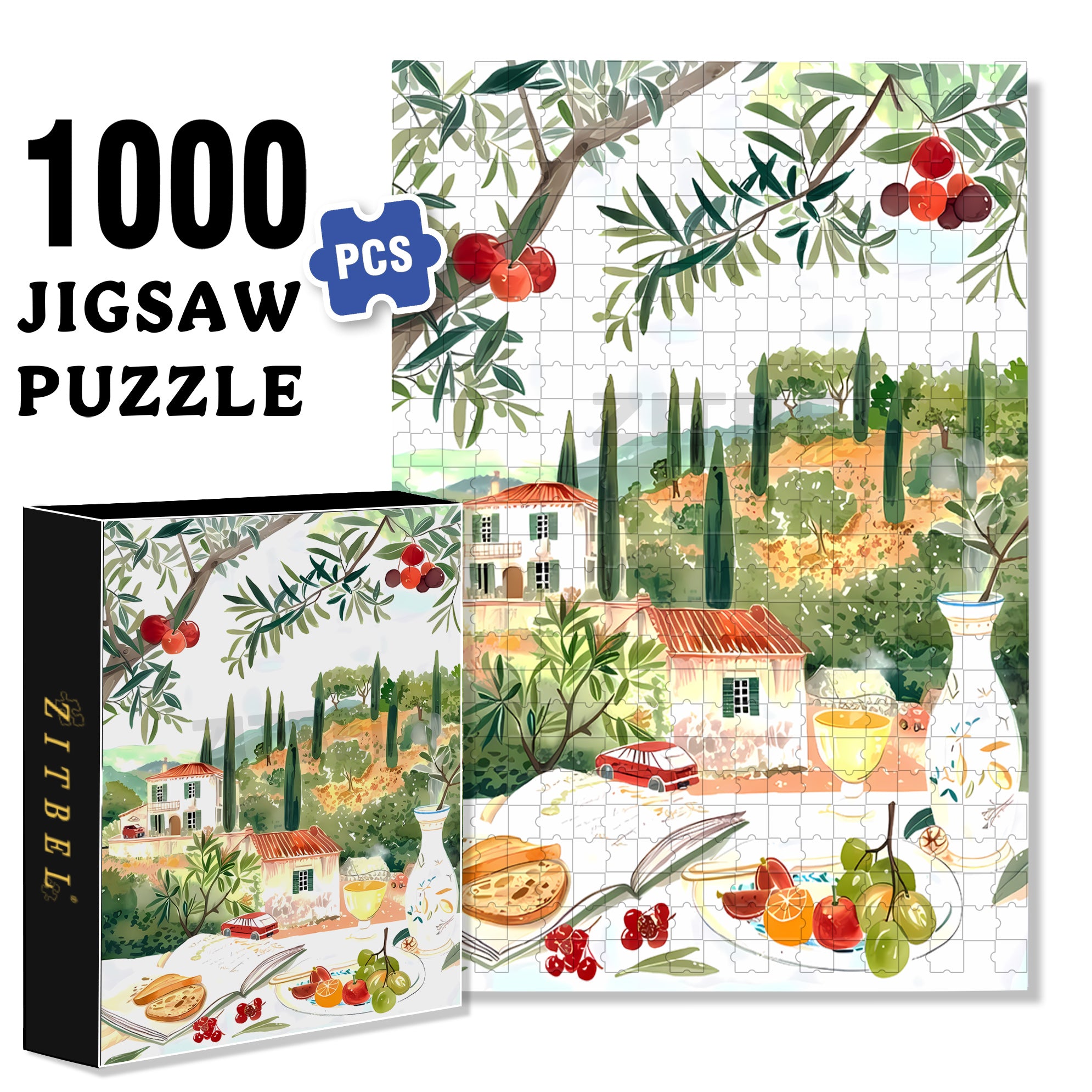 Enjoy A Peaceful Day 500pcs/1000pcs Jigsaw Puzzle, Scratch-Resistant, Interactive Family Game & Brain-Boosting DIY Decor, Perfect for Halloween, Christmas & New Year Gifts, Family Puzzle Game