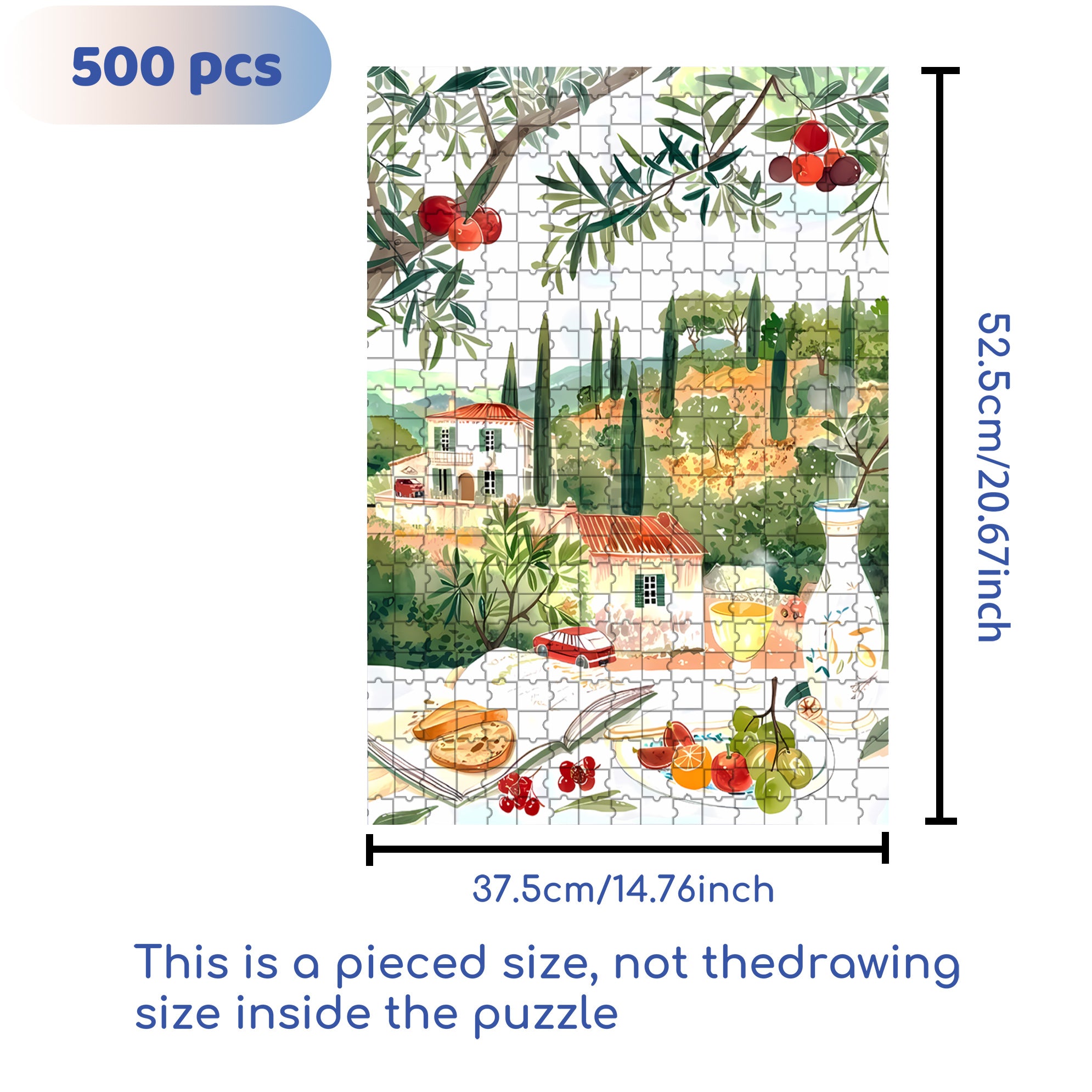 Enjoy A Peaceful Day 500pcs/1000pcs Jigsaw Puzzle, Scratch-Resistant, Interactive Family Game & Brain-Boosting DIY Decor, Perfect for Halloween, Christmas & New Year Gifts, Family Puzzle Game