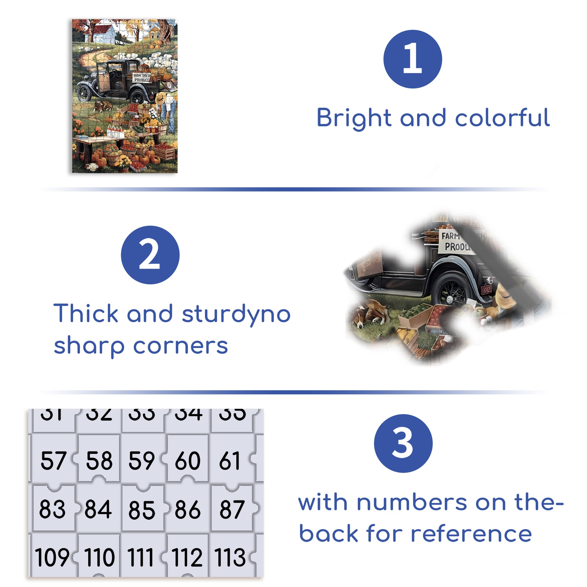 Farm Fresh Produce 500pcs/1000pcs Jigsaw Puzzle, Scratch-Resistant, Interactive Family Game & Brain-Boosting DIY Decor, Perfect for Halloween, Christmas & New Year Gifts, Family Puzzle Game