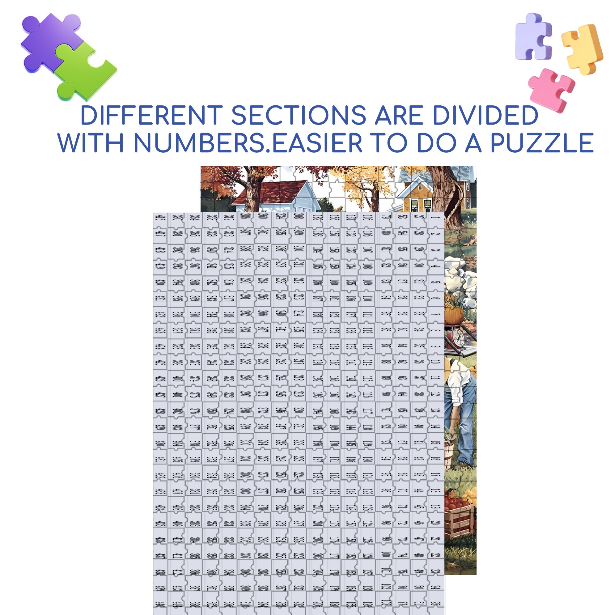Farm Fresh Produce 500pcs/1000pcs Jigsaw Puzzle, Scratch-Resistant, Interactive Family Game & Brain-Boosting DIY Decor, Perfect for Halloween, Christmas & New Year Gifts, Family Puzzle Game