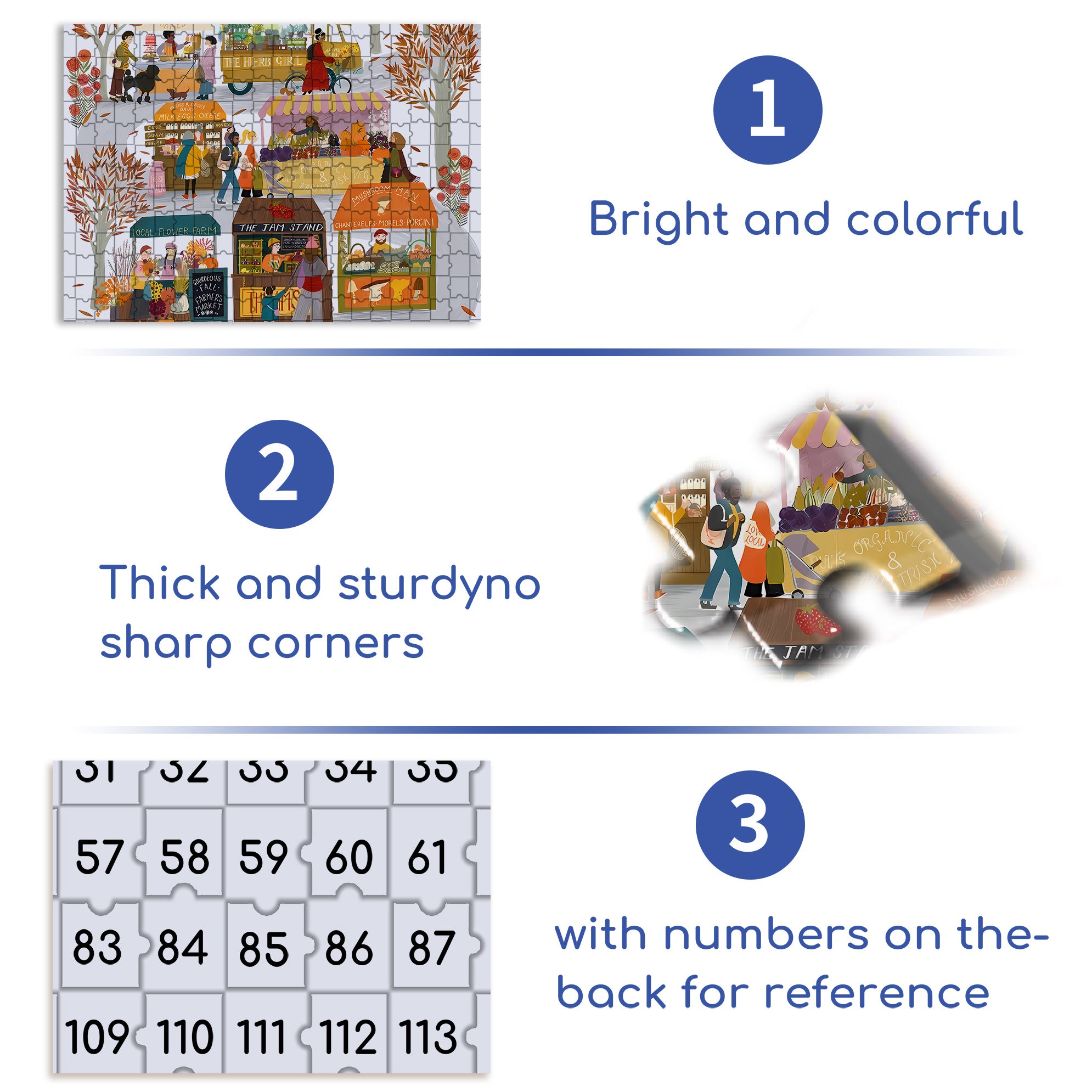 Farmers Market 500pcs/1000pcs Jigsaw Puzzle, Scratch-Resistant, Interactive Family Game & Brain-Boosting DIY Decor, Perfect for Halloween, Christmas & New Year Gifts, Family Puzzle Game