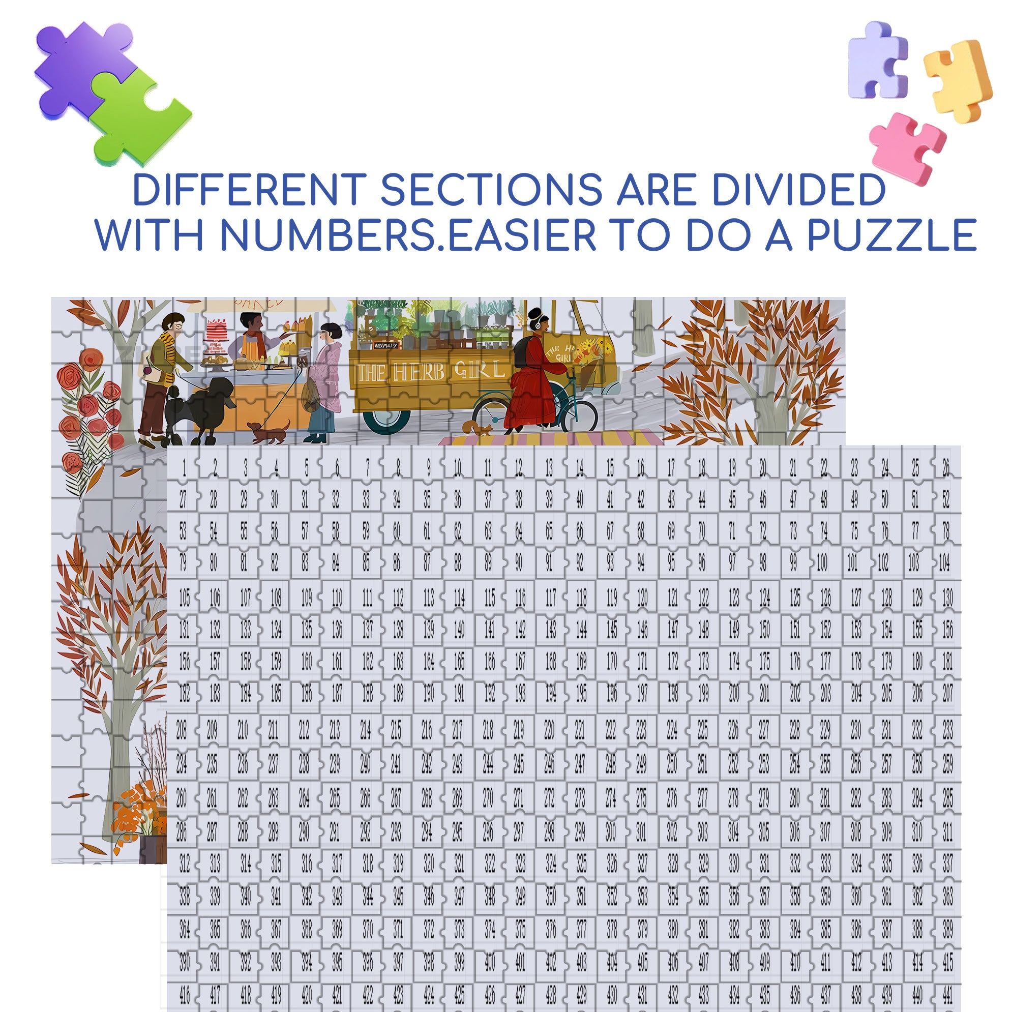 Farmers Market 500pcs/1000pcs Jigsaw Puzzle, Scratch-Resistant, Interactive Family Game & Brain-Boosting DIY Decor, Perfect for Halloween, Christmas & New Year Gifts, Family Puzzle Game