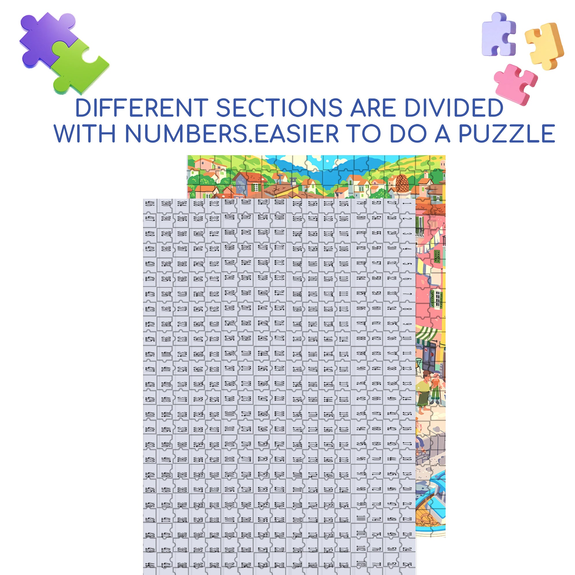 Fishing Port Town 500pcs/1000pcs Jigsaw Puzzle, Scratch-Resistant, Interactive Family Game & Brain-Boosting DIY Decor, Perfect for Halloween, Christmas & New Year Gifts, Family Puzzle Game