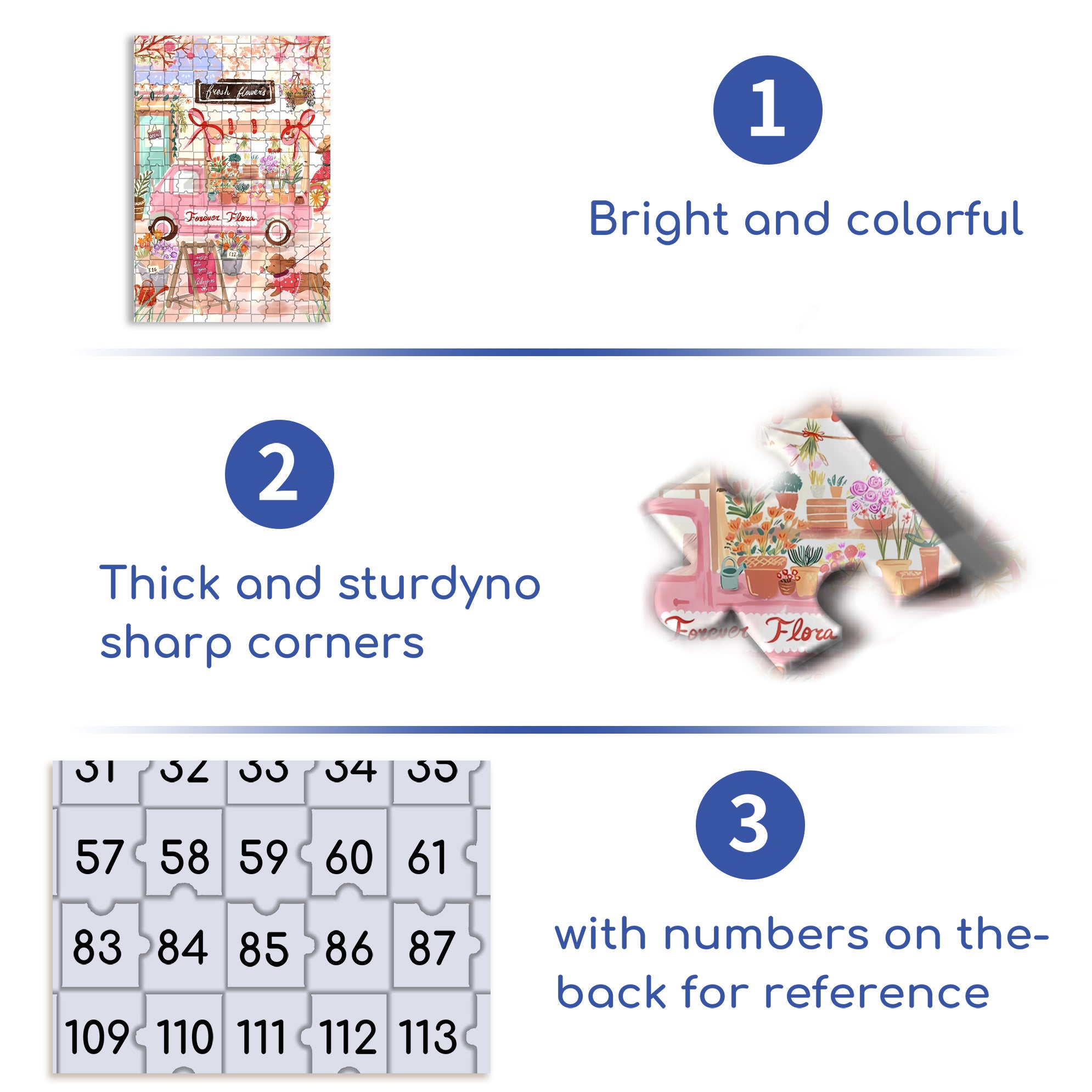 Flower Flora 500pcs/1000pcs Jigsaw Puzzle, Scratch-Resistant, Interactive Family Game & Brain-Boosting DIY Decor, Perfect for Halloween, Christmas & New Year Gifts, Family Puzzle Game
