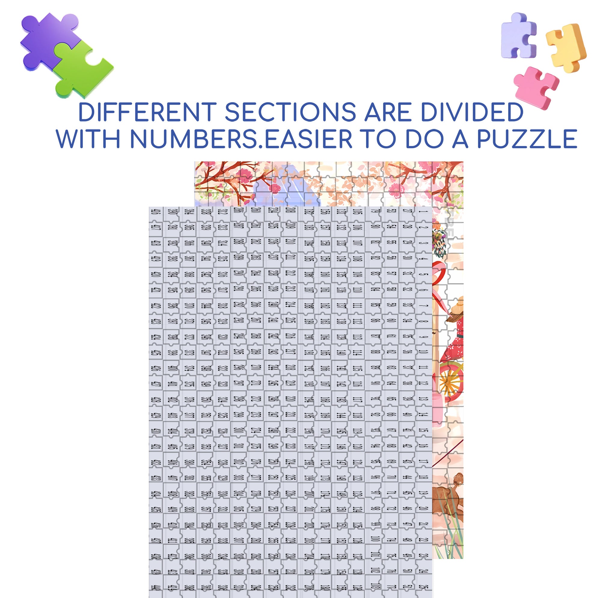 Flower Flora 500pcs/1000pcs Jigsaw Puzzle, Scratch-Resistant, Interactive Family Game & Brain-Boosting DIY Decor, Perfect for Halloween, Christmas & New Year Gifts, Family Puzzle Game
