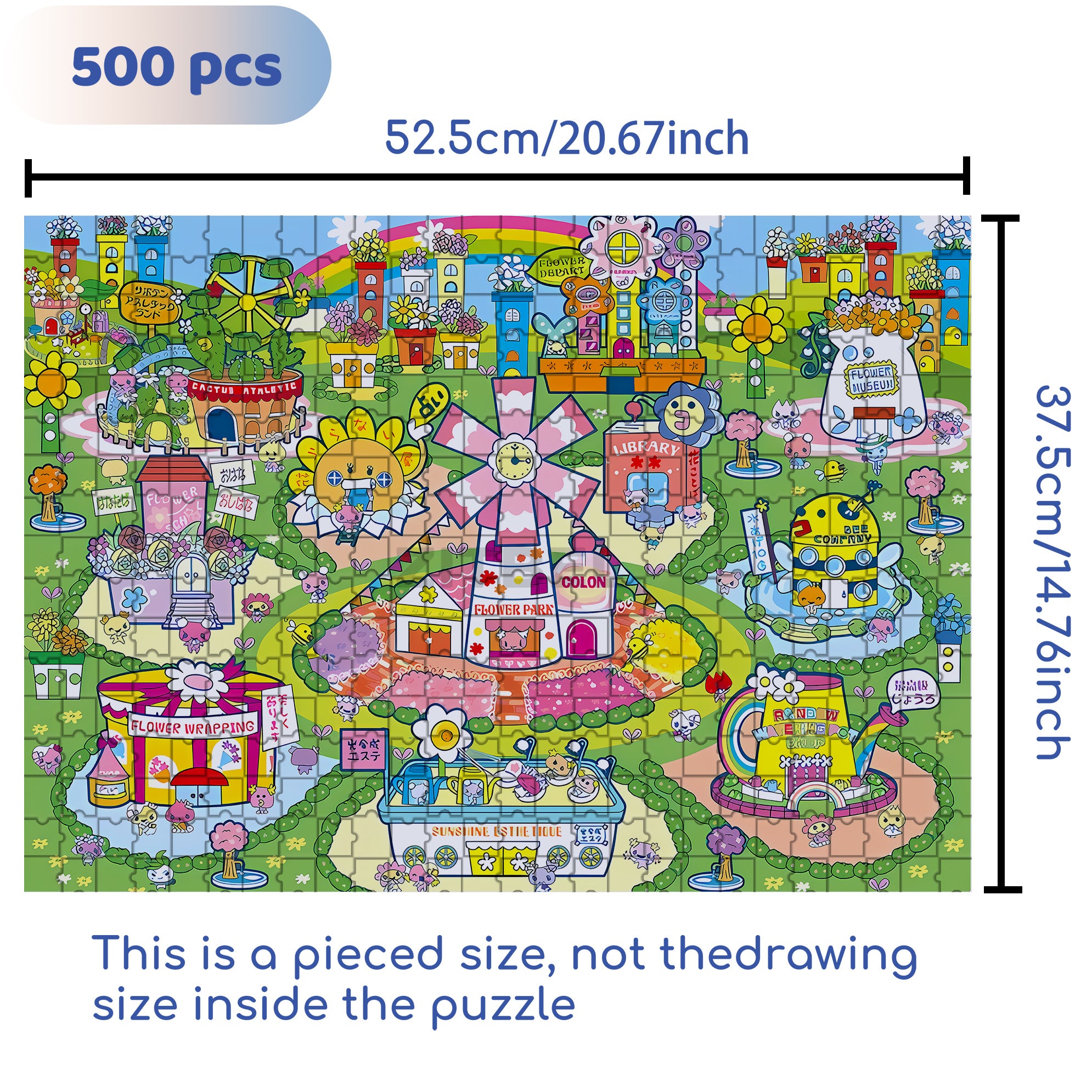 Flower Hills 500pcs/1000pcs Jigsaw Puzzle, Scratch-Resistant, Interactive Family Game & Brain-Boosting DIY Decor, Perfect for Halloween, Christmas & New Year Gifts, Family Puzzle Game