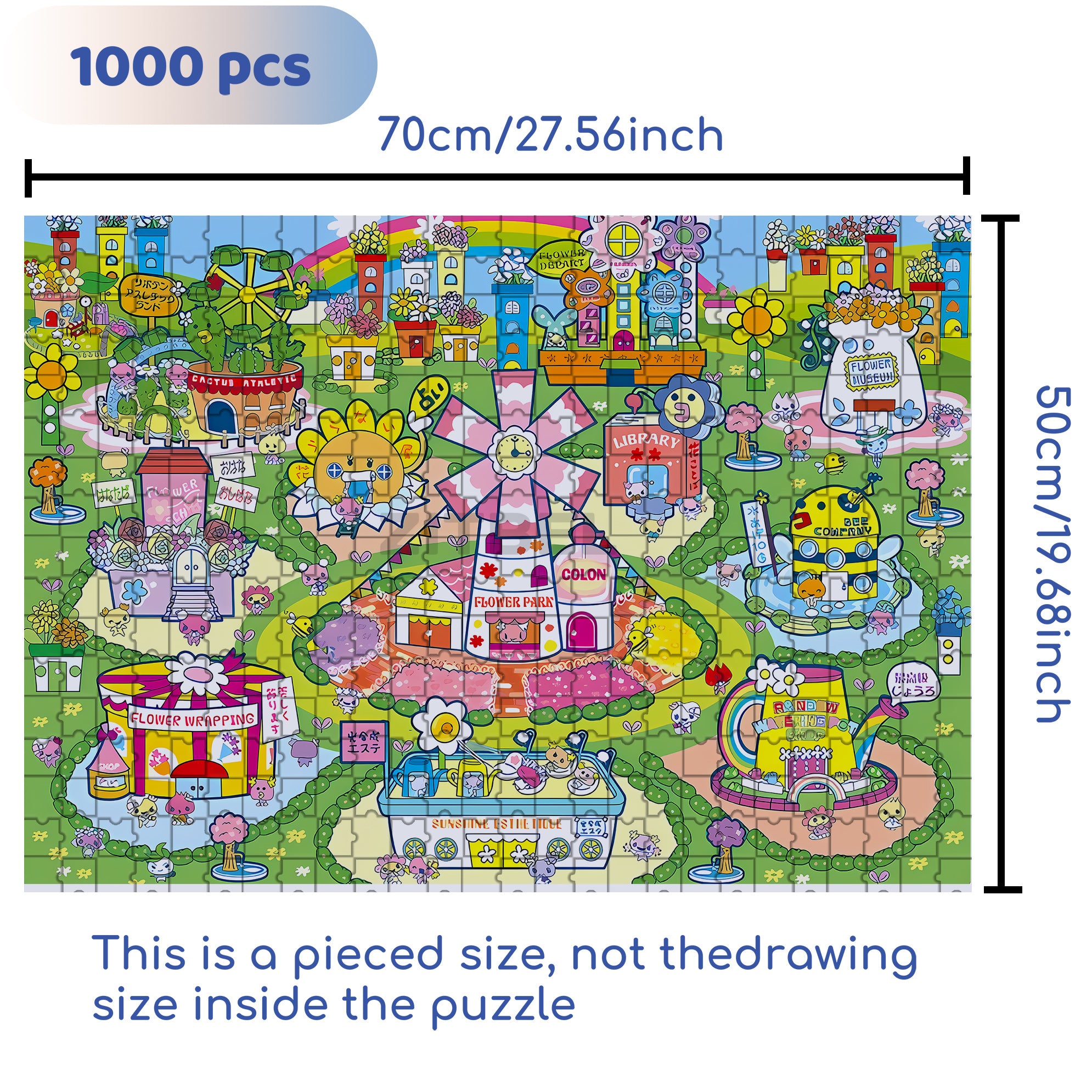 Flower Hills 500pcs/1000pcs Jigsaw Puzzle, Scratch-Resistant, Interactive Family Game & Brain-Boosting DIY Decor, Perfect for Halloween, Christmas & New Year Gifts, Family Puzzle Game