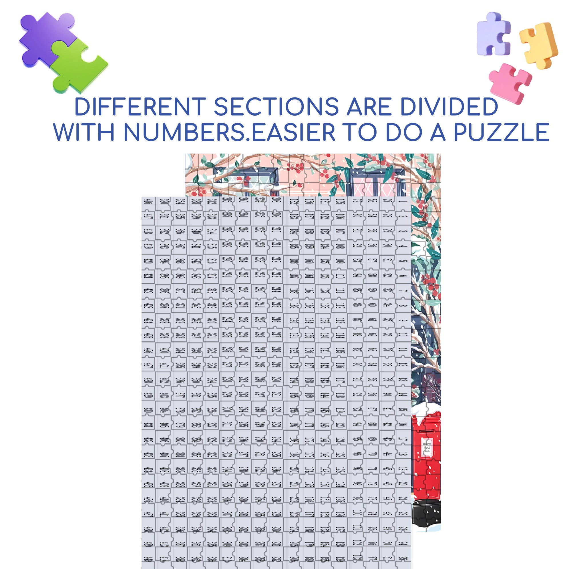 Gift Boutique 500pcs/1000pcs Jigsaw Puzzle, Scratch-Resistant, Interactive Family Game & Brain-Boosting DIY Decor, Perfect for Halloween, Christmas & New Year Gifts, Family Puzzle Game